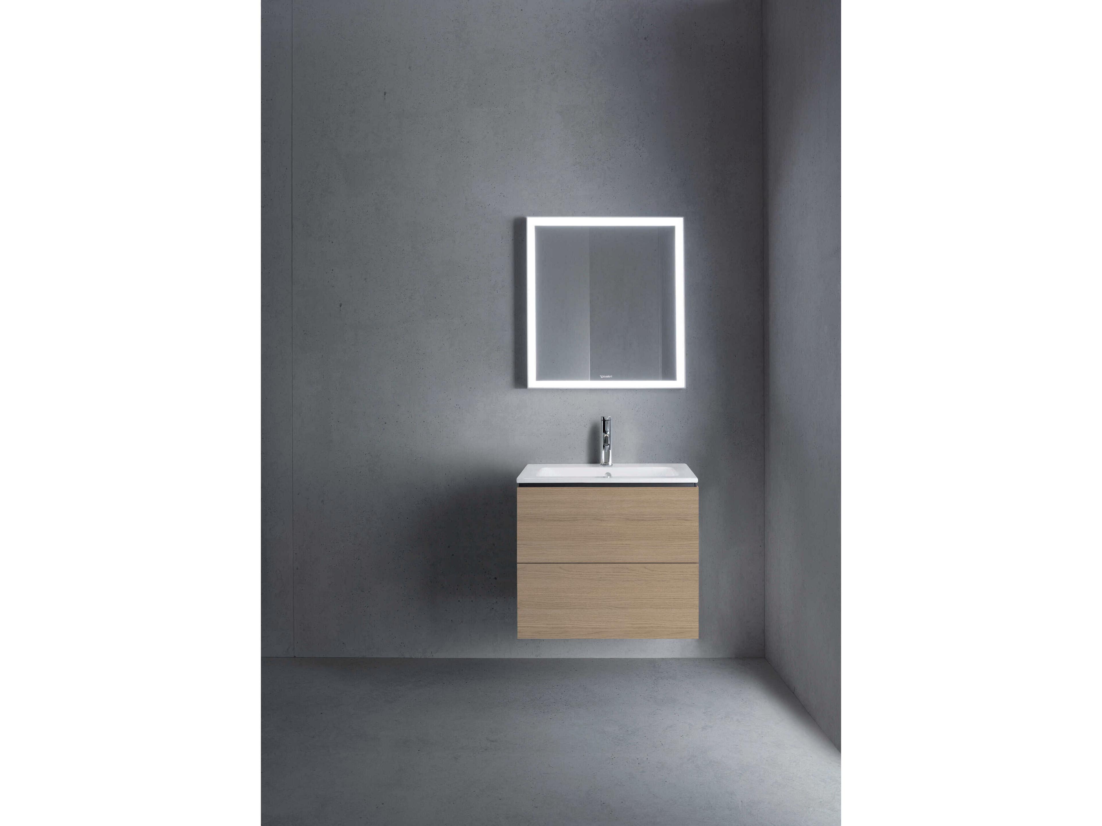 Duravit L-cube 24'' Two Drawer Oak Terra Matt Wall-Mounted Vanity Unit
