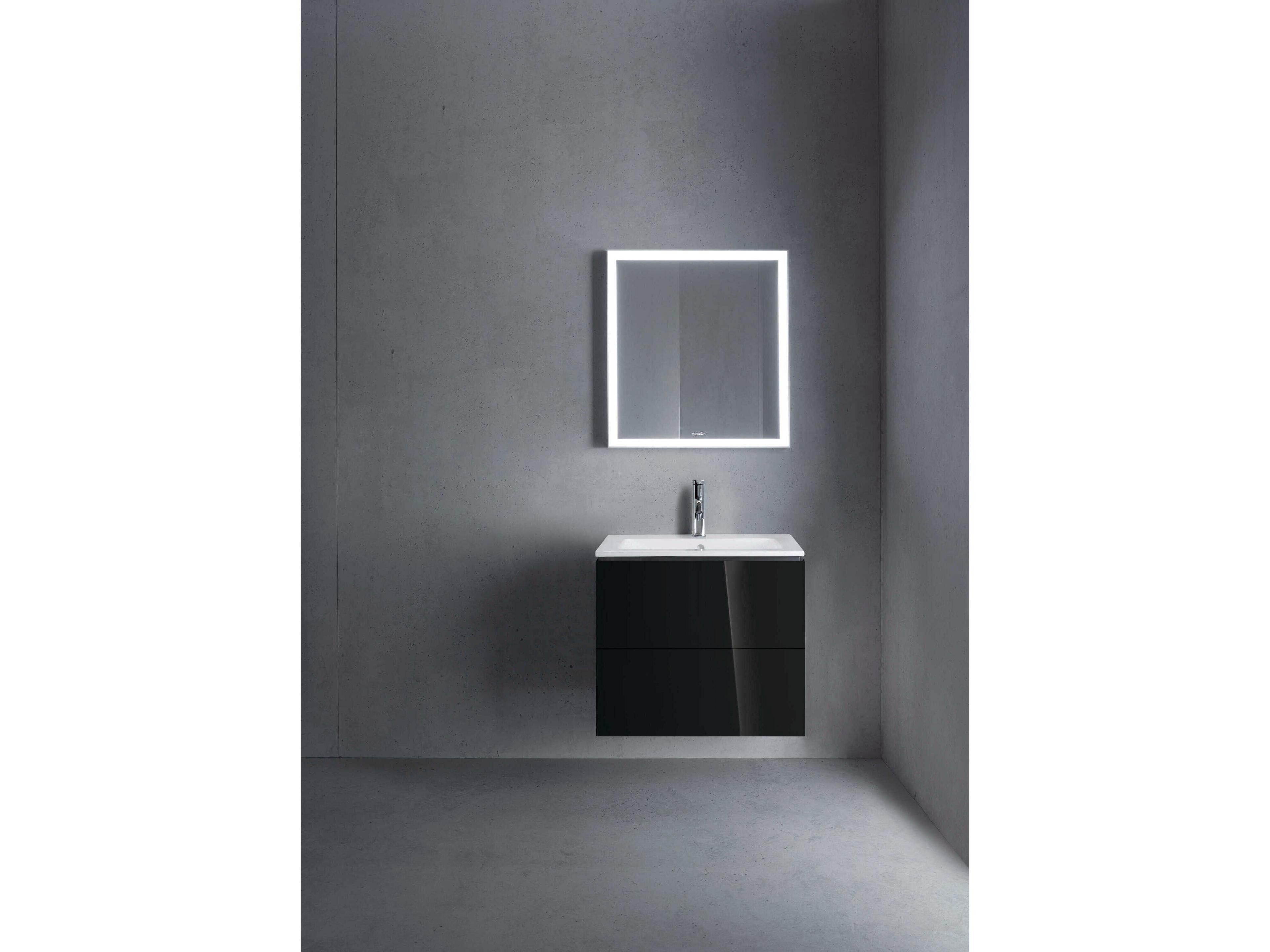 Duravit L-cube 24'' Two Drawer Black High Gloss Wall-Mounted Vanity Unit