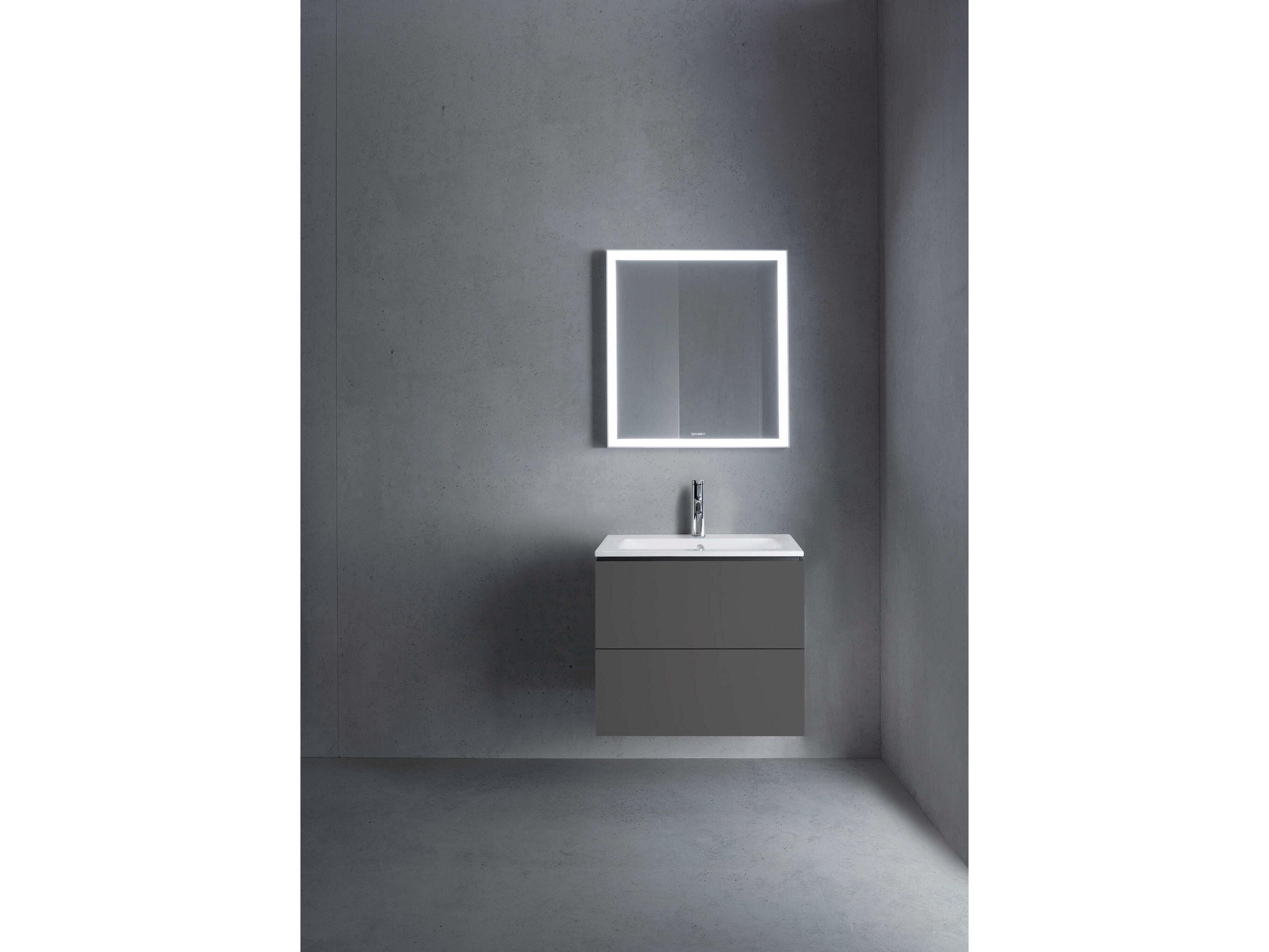 Duravit L-cube 24'' Two Drawer Graphite Matt Wall-Mounted Vanity Unit