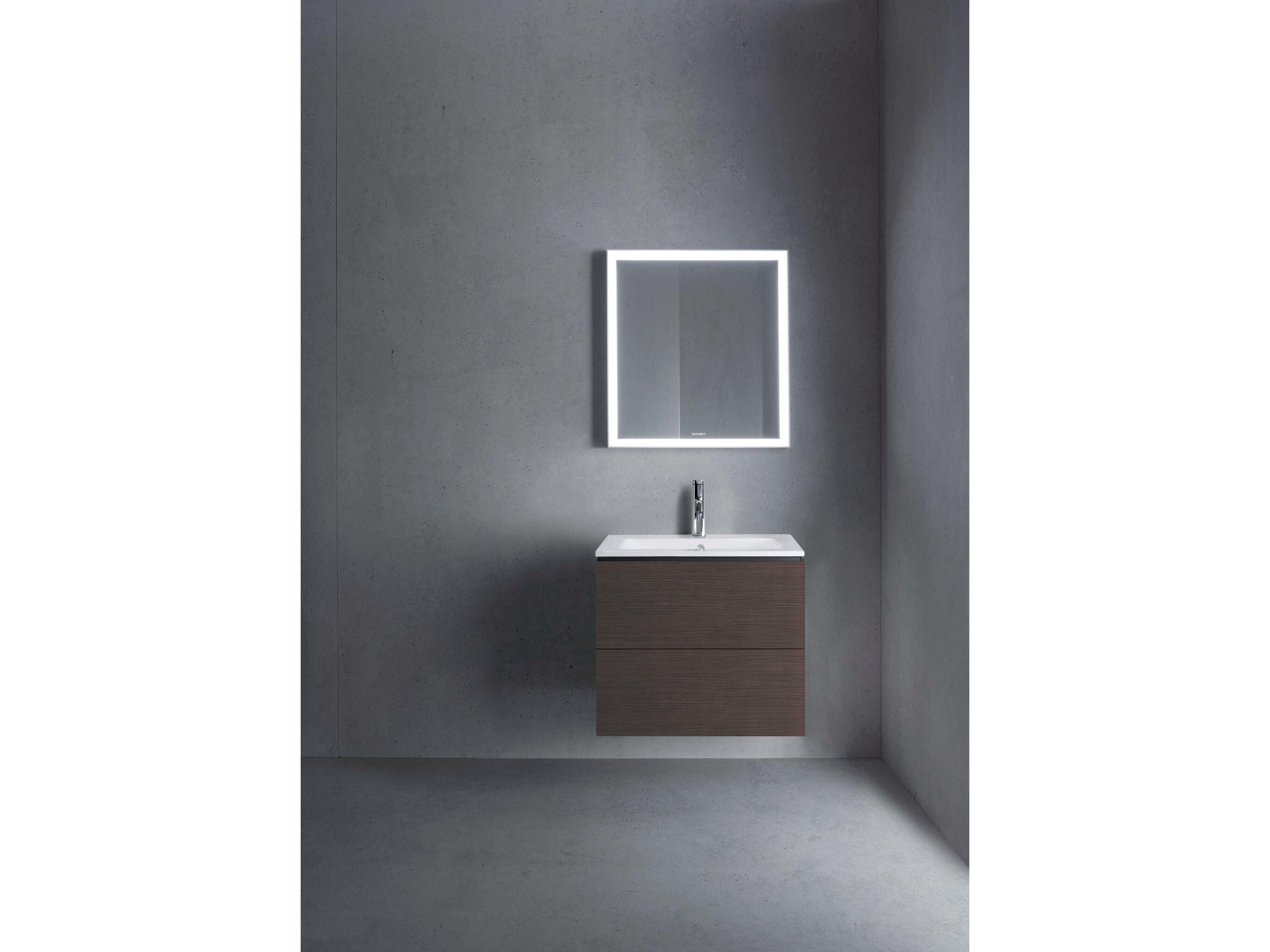 Duravit L-cube 24'' Two Drawer Dark Brushed Oak Matt Wall-Mounted Vanity Unit
