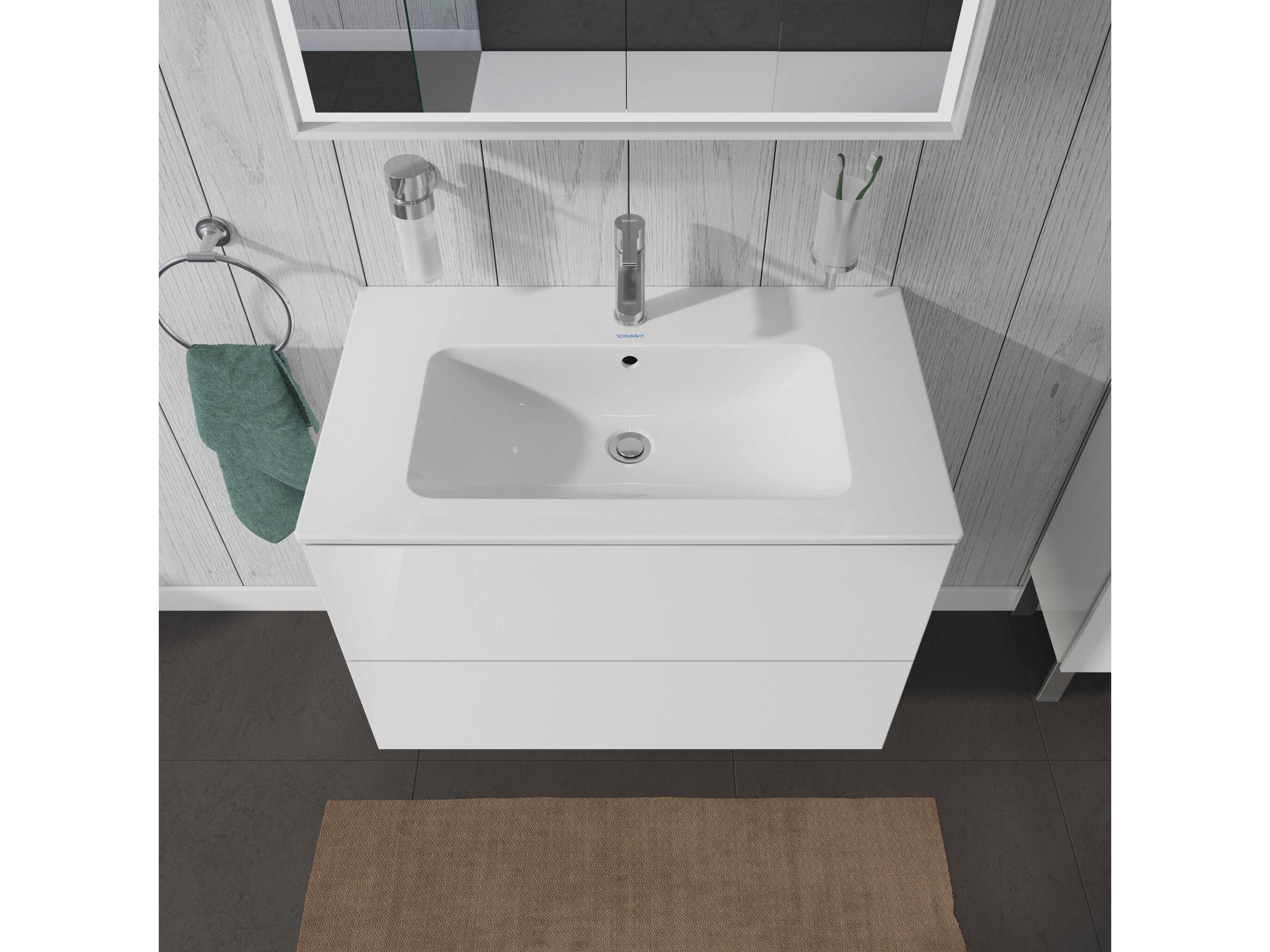 Duravit L-cube 32'' Two Drawer White High Gloss Wall-Mounted Vanity Unit