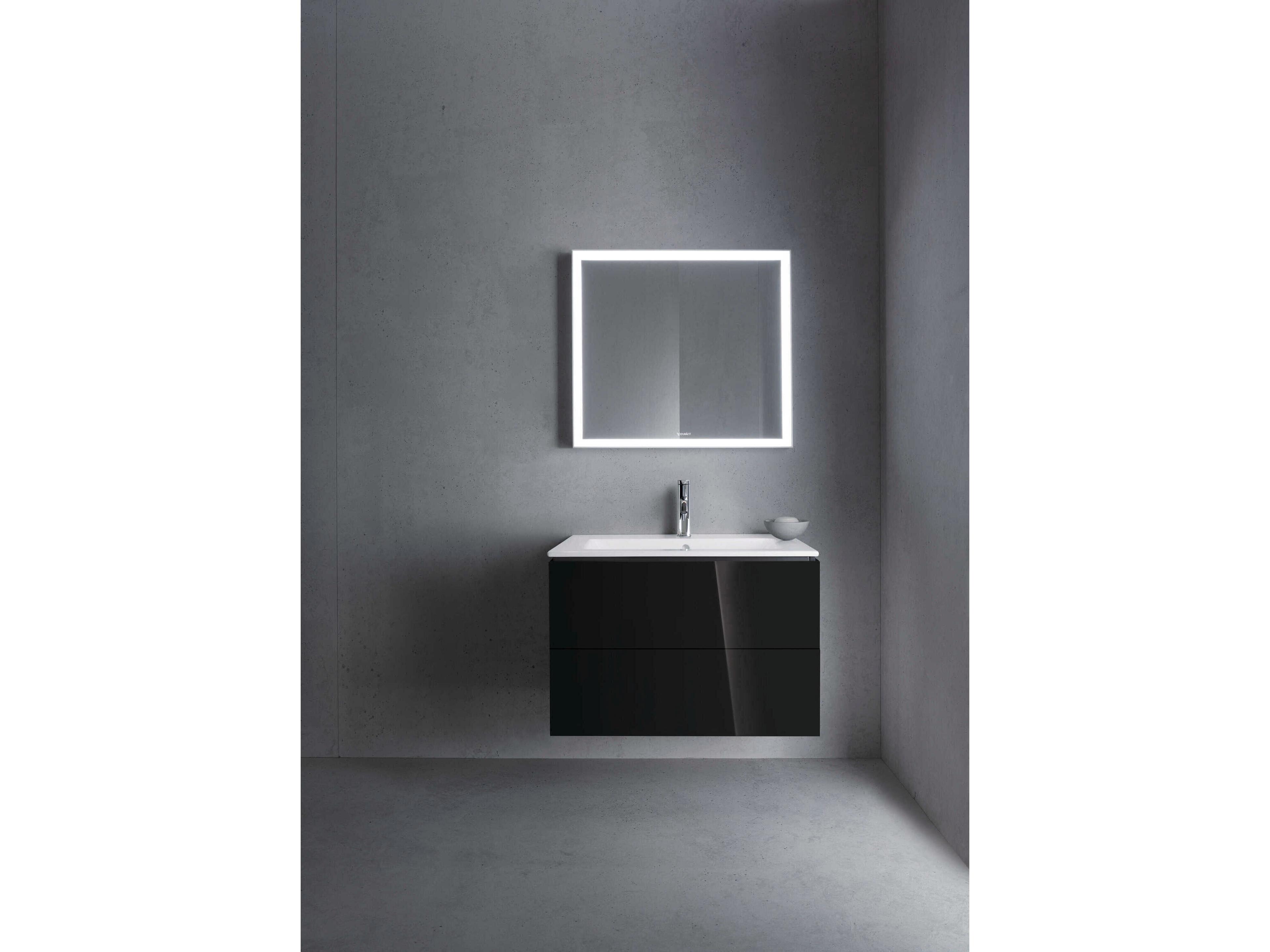 Duravit L-cube 32'' Two Drawer Black High Gloss Wall-Mounted Vanity Unit