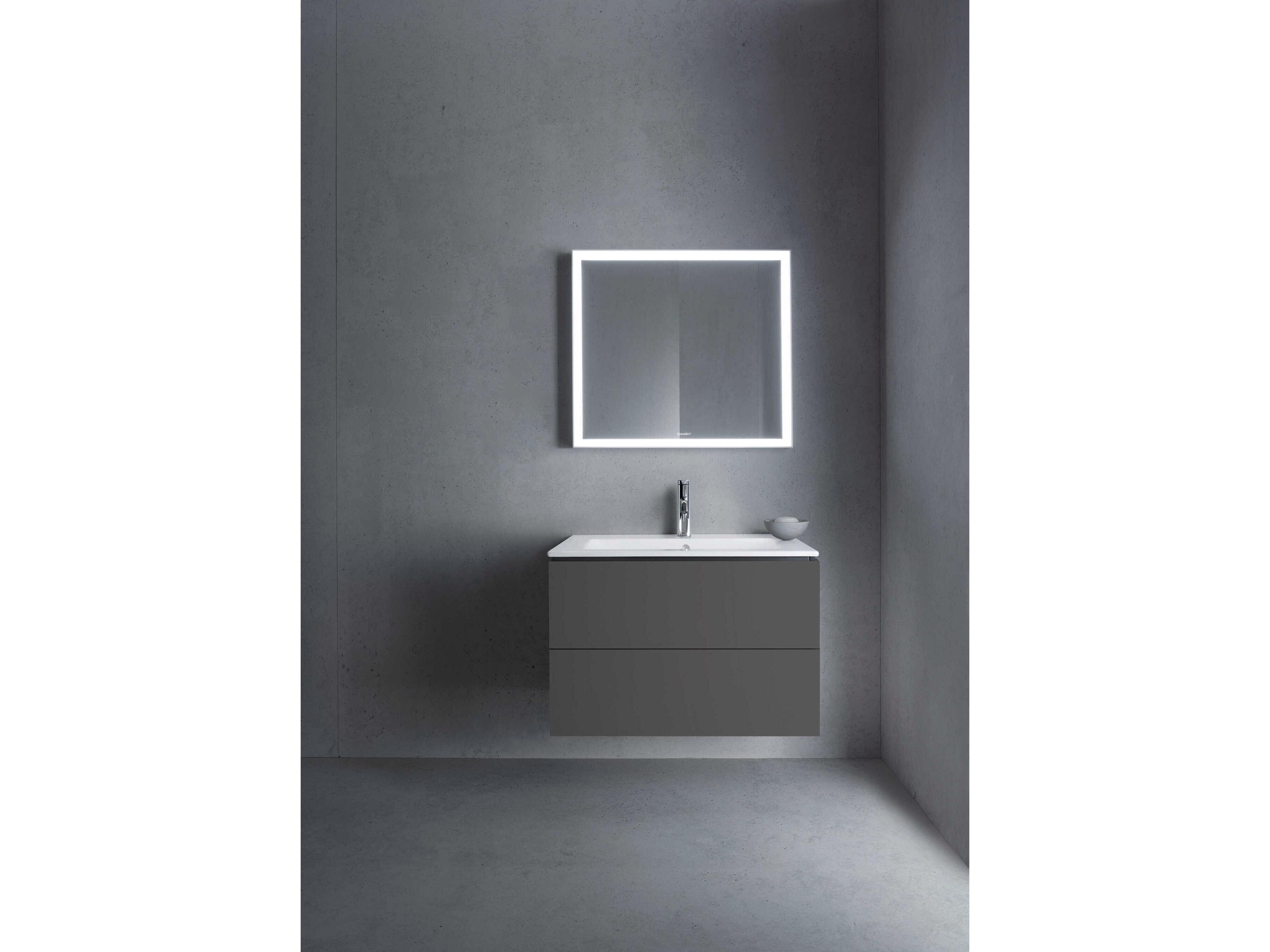 Duravit L-cube 32'' Two Drawer Graphite Matt Wall-Mounted Vanity Unit