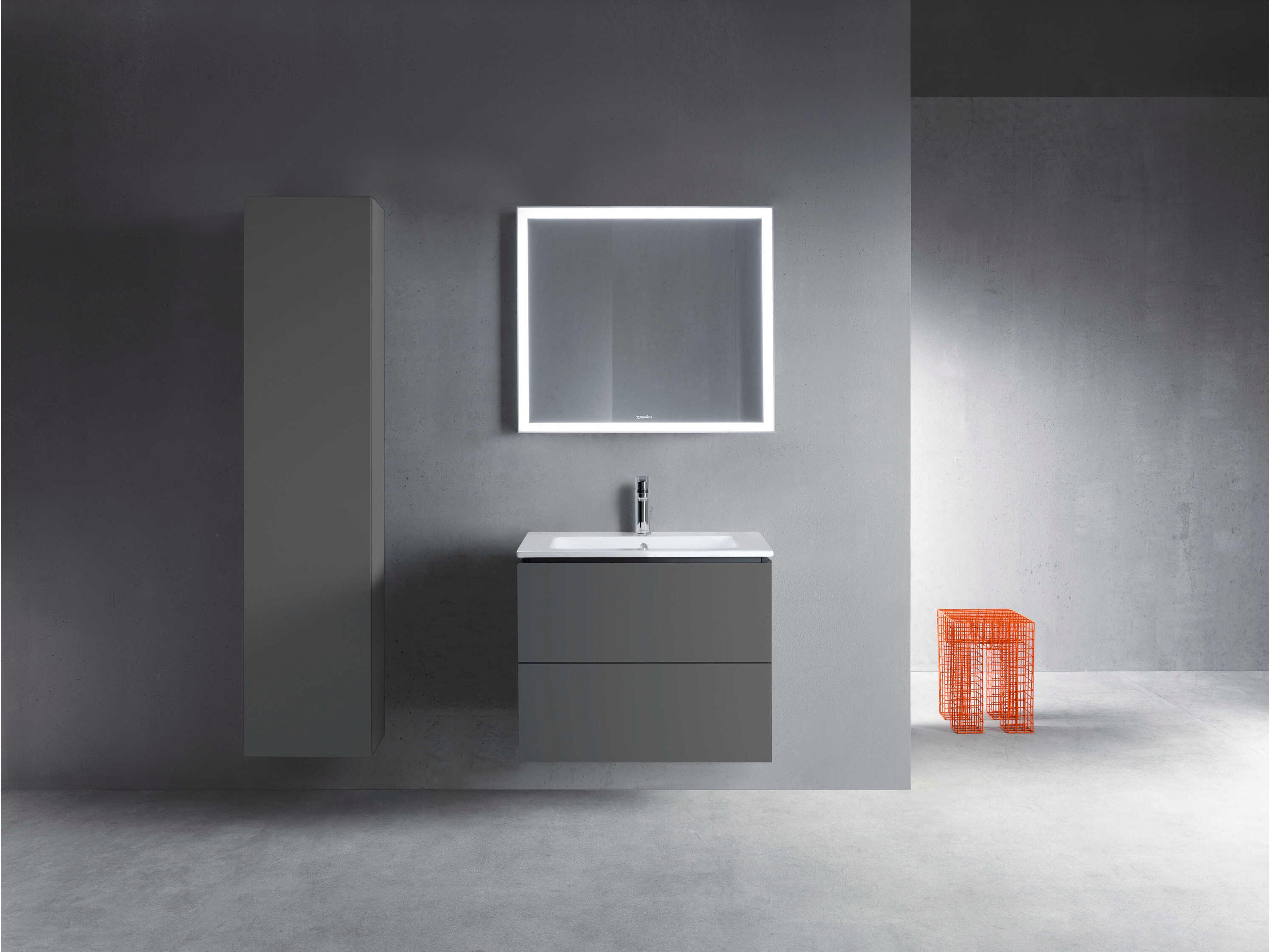 Duravit L-cube 32'' Two Drawer Graphite Matt Wall-Mounted Vanity Unit