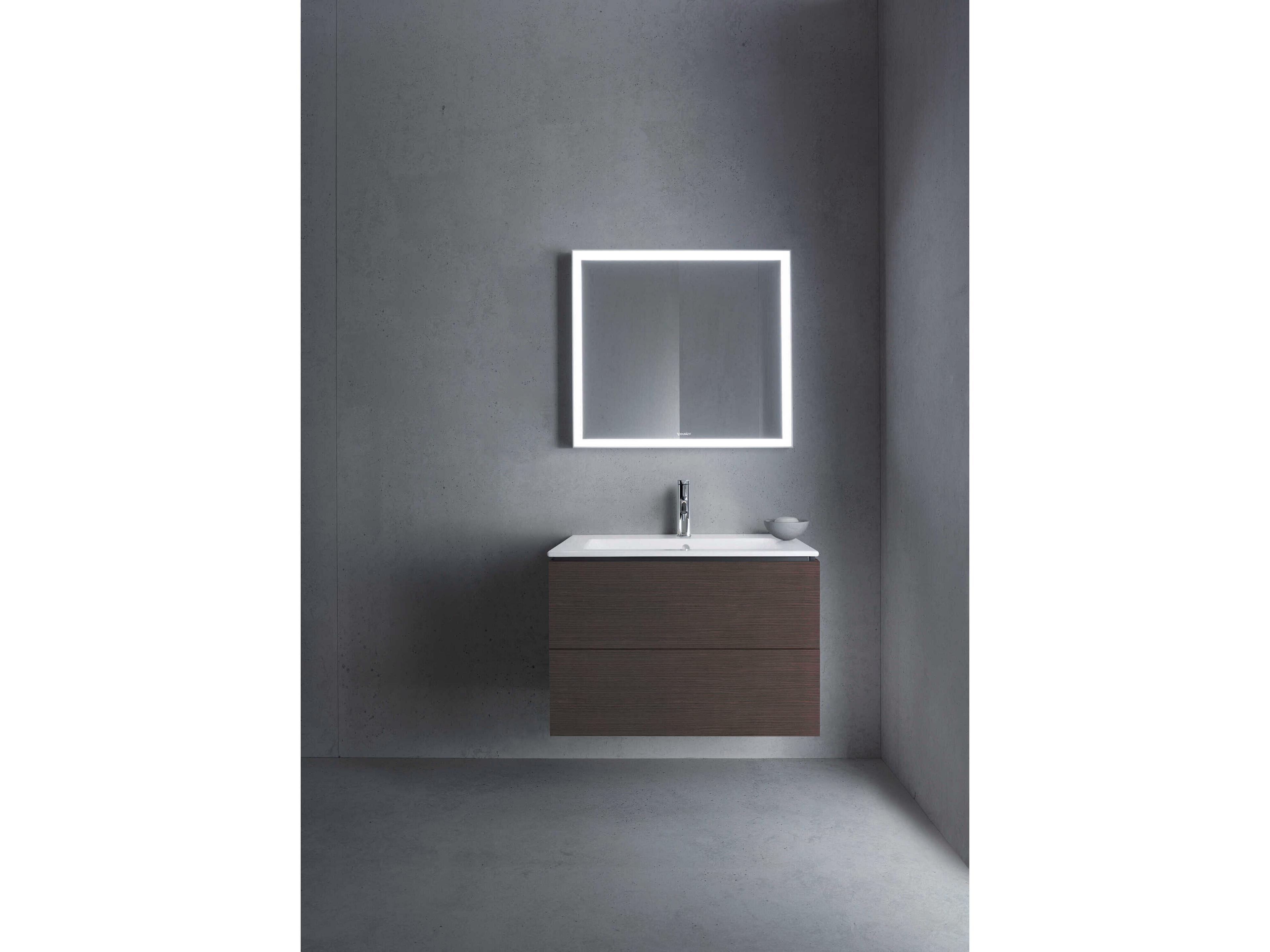 Duravit L-cube 32'' Two Drawer Dark Brushed Oak Matt Wall-Mounted Vanity Unit