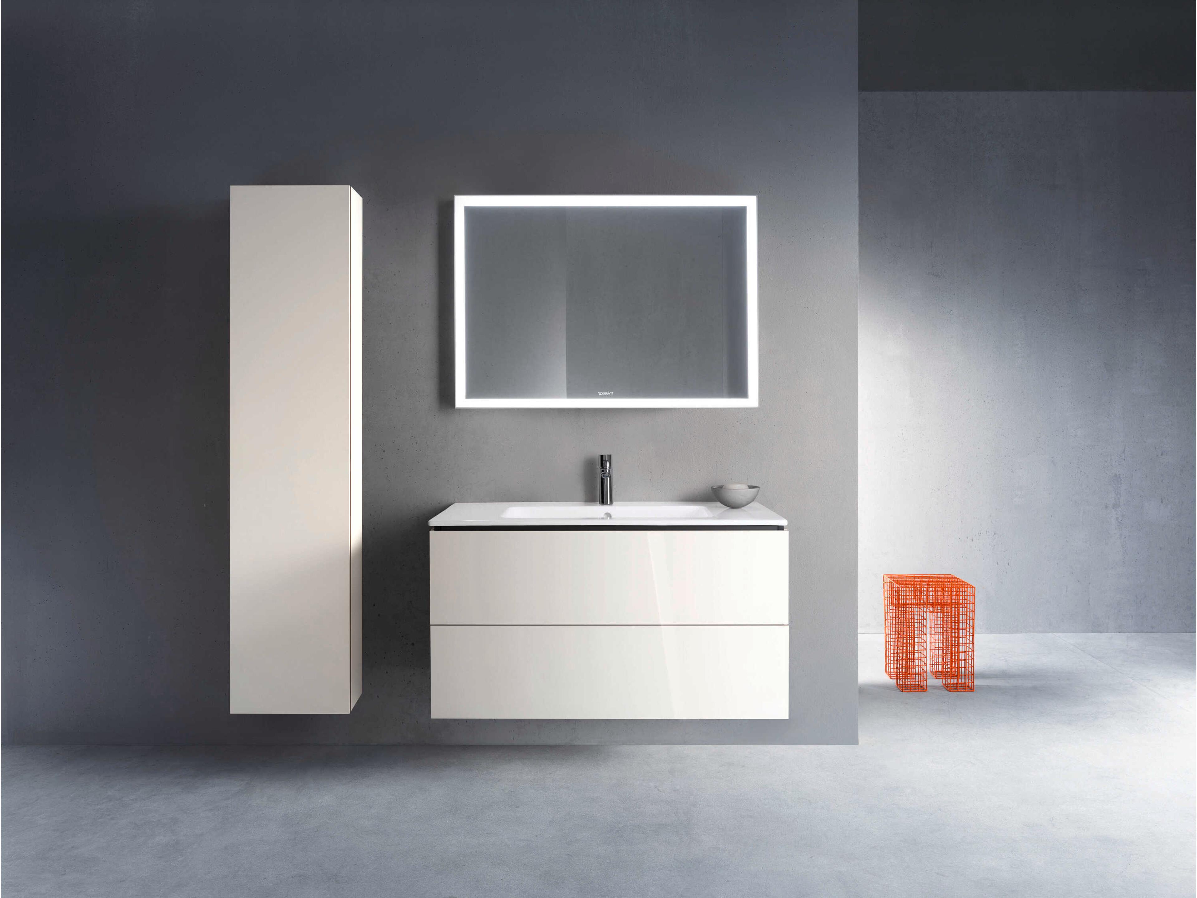 Duravit L-cube 40'' Two Drawer White High Gloss Wall-Mounted Vanity Unit