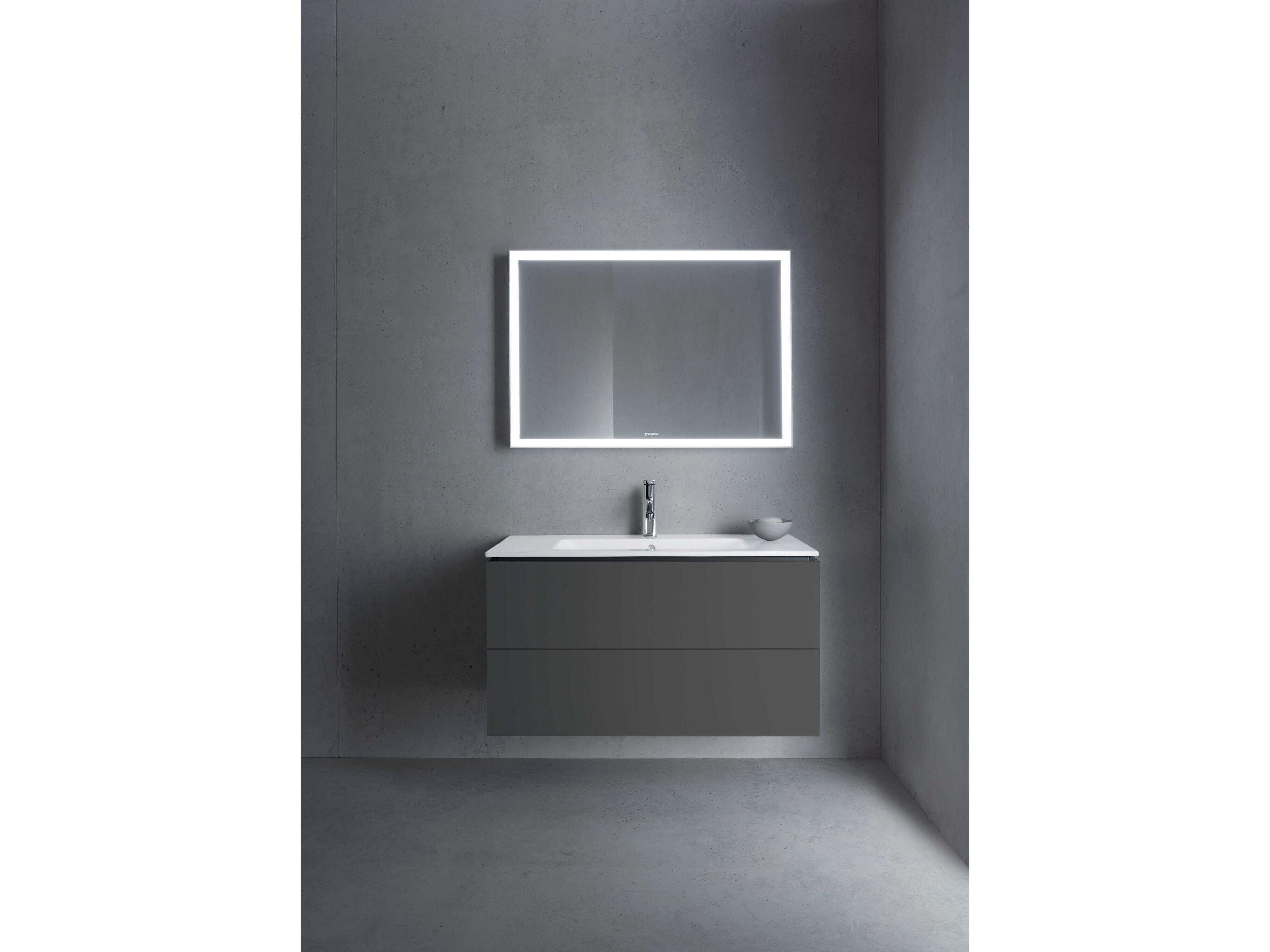 Duravit L-cube 40'' Two Drawer Graphite Matt Wall-Mounted Vanity Unit