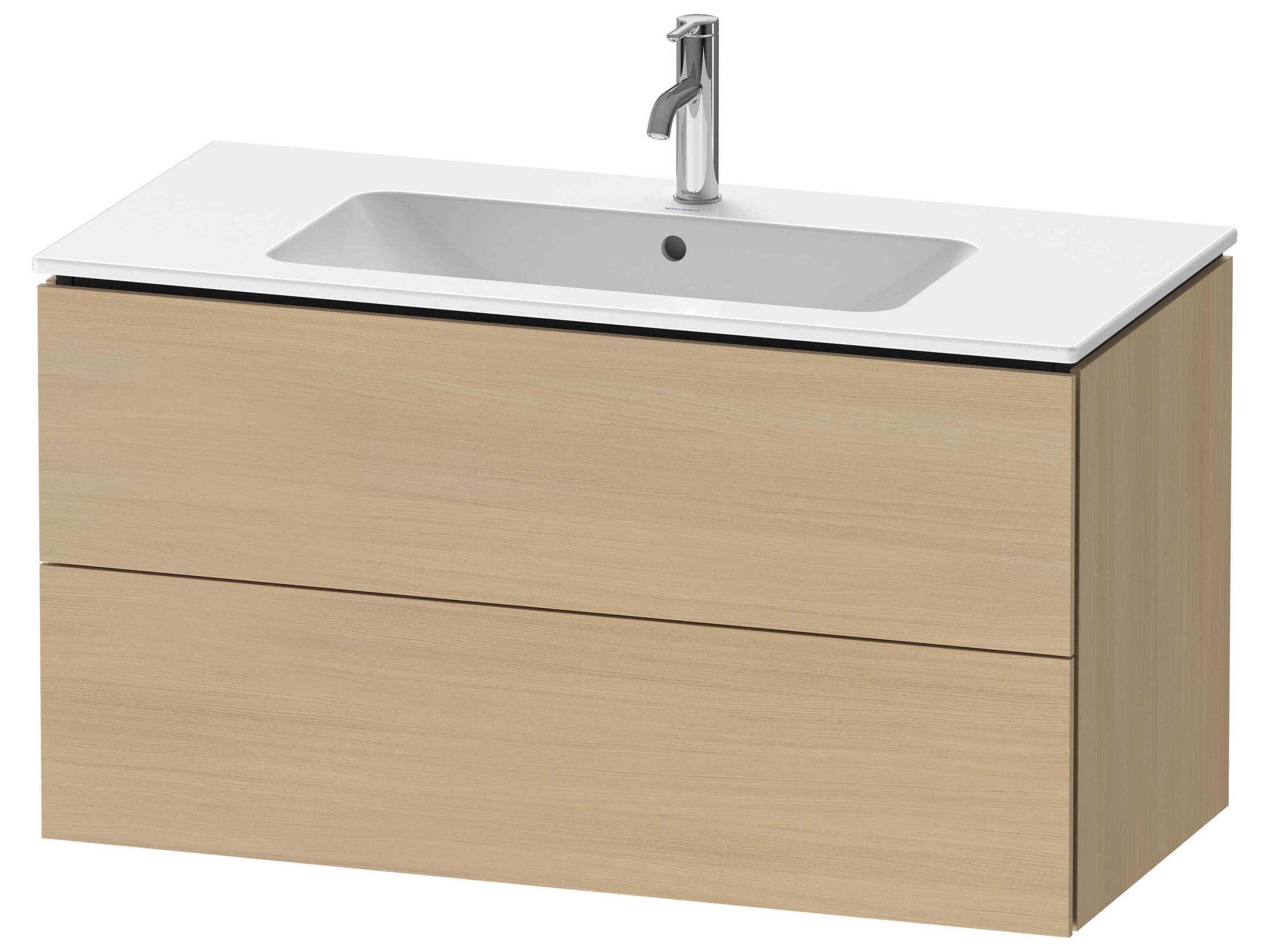 L-cube 40'' Two Drawer Mediterranean Oak Wall-Mounted Vanity Unit