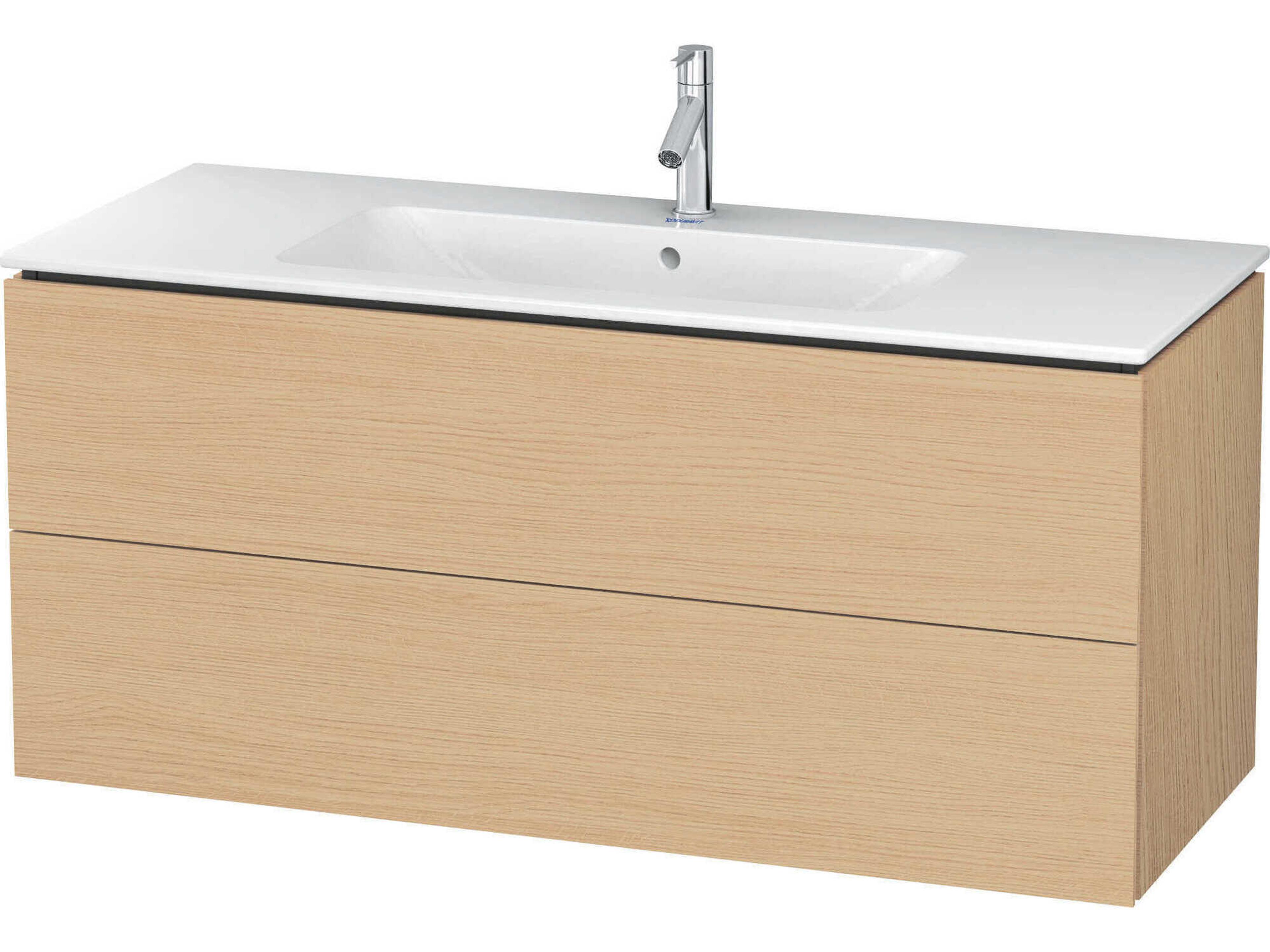 L-cube 48'' Two Drawer Natural Oak Matt Wall-Mounted Vanity Unit