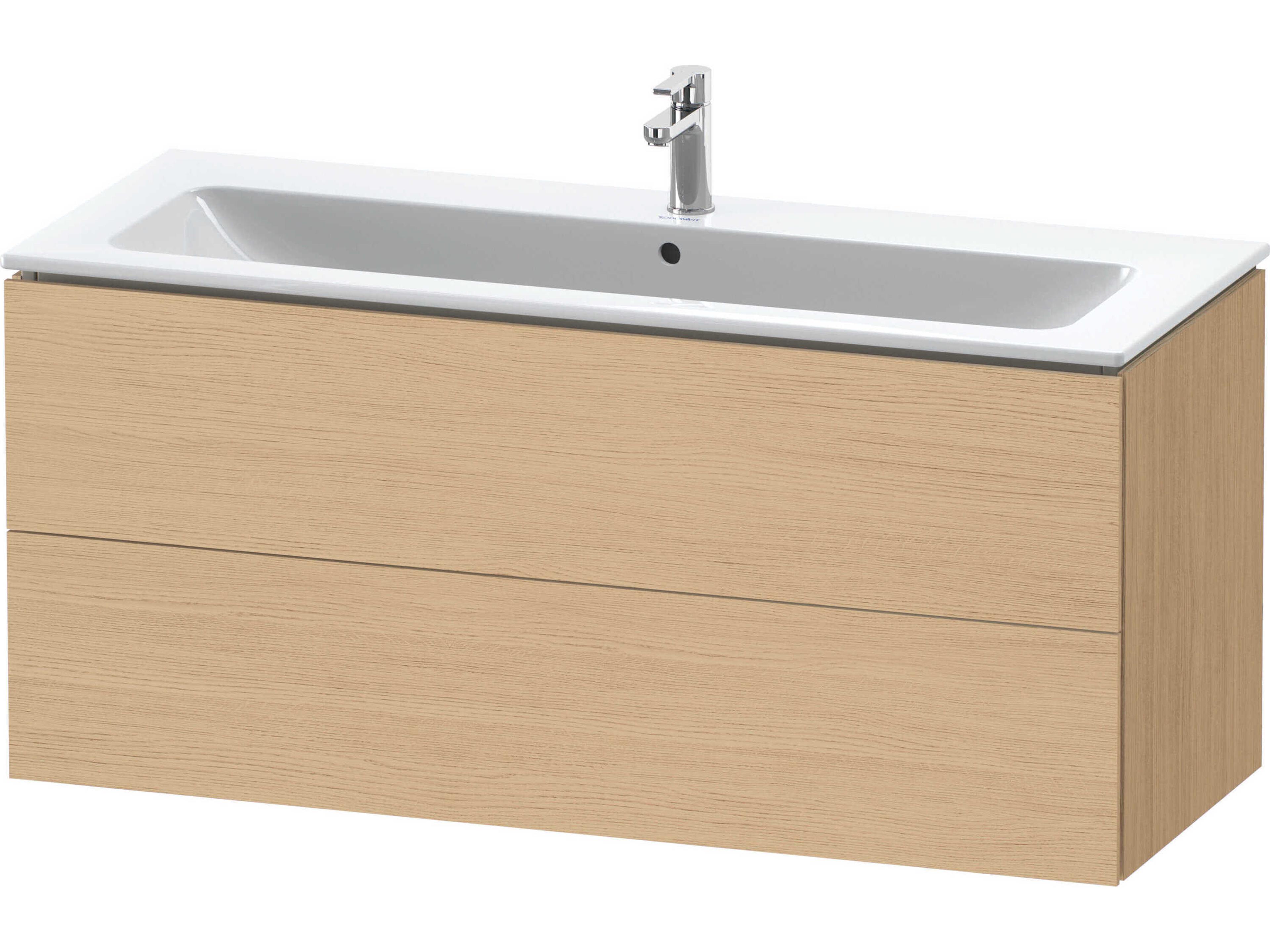 Duravit L-cube 48'' Two Drawer Natural Oak Matt Wall-Mounted Vanity Unit