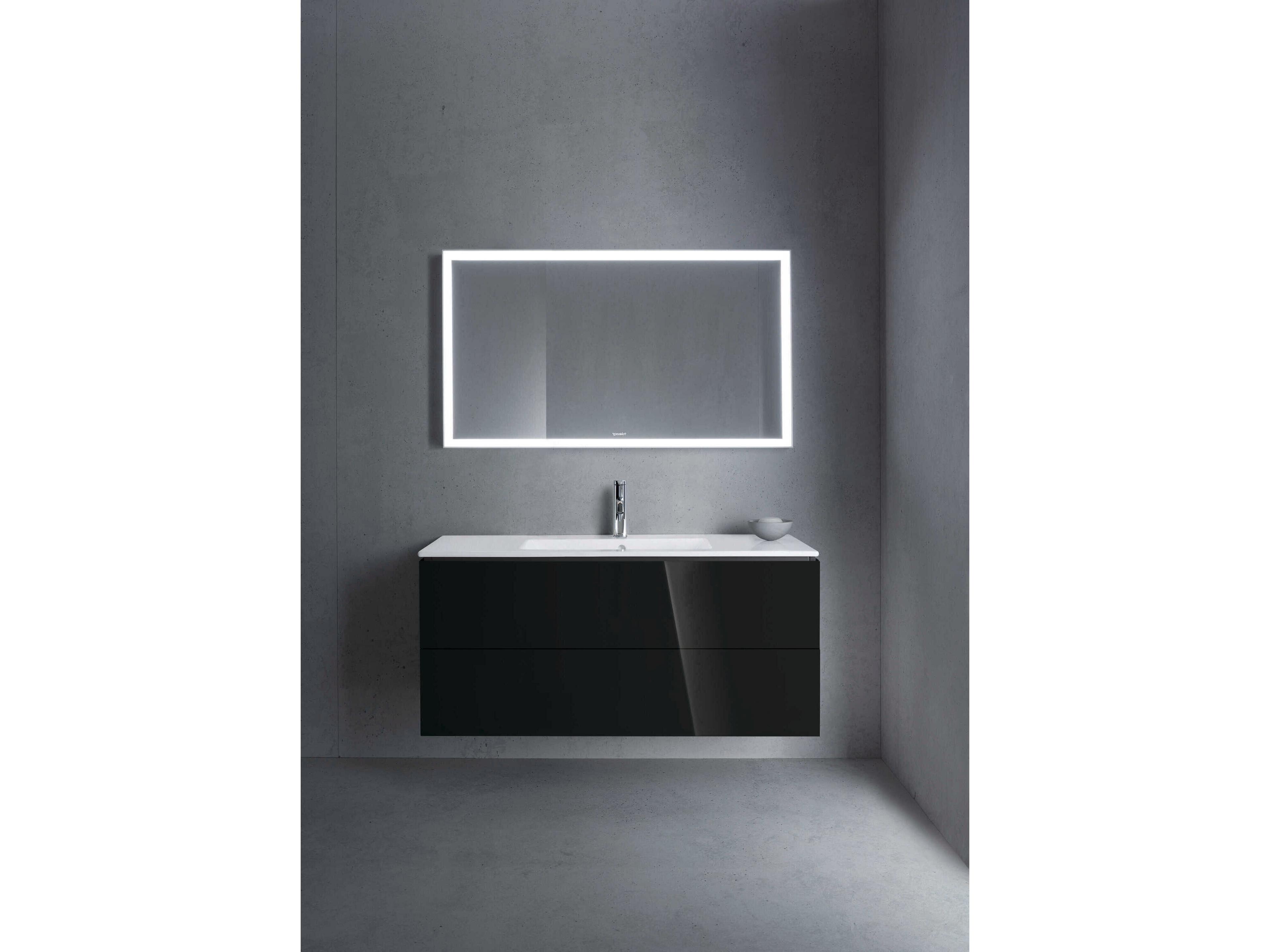 Duravit L-cube 48'' Two Drawer Black High Gloss Wall-Mounted Vanity Unit