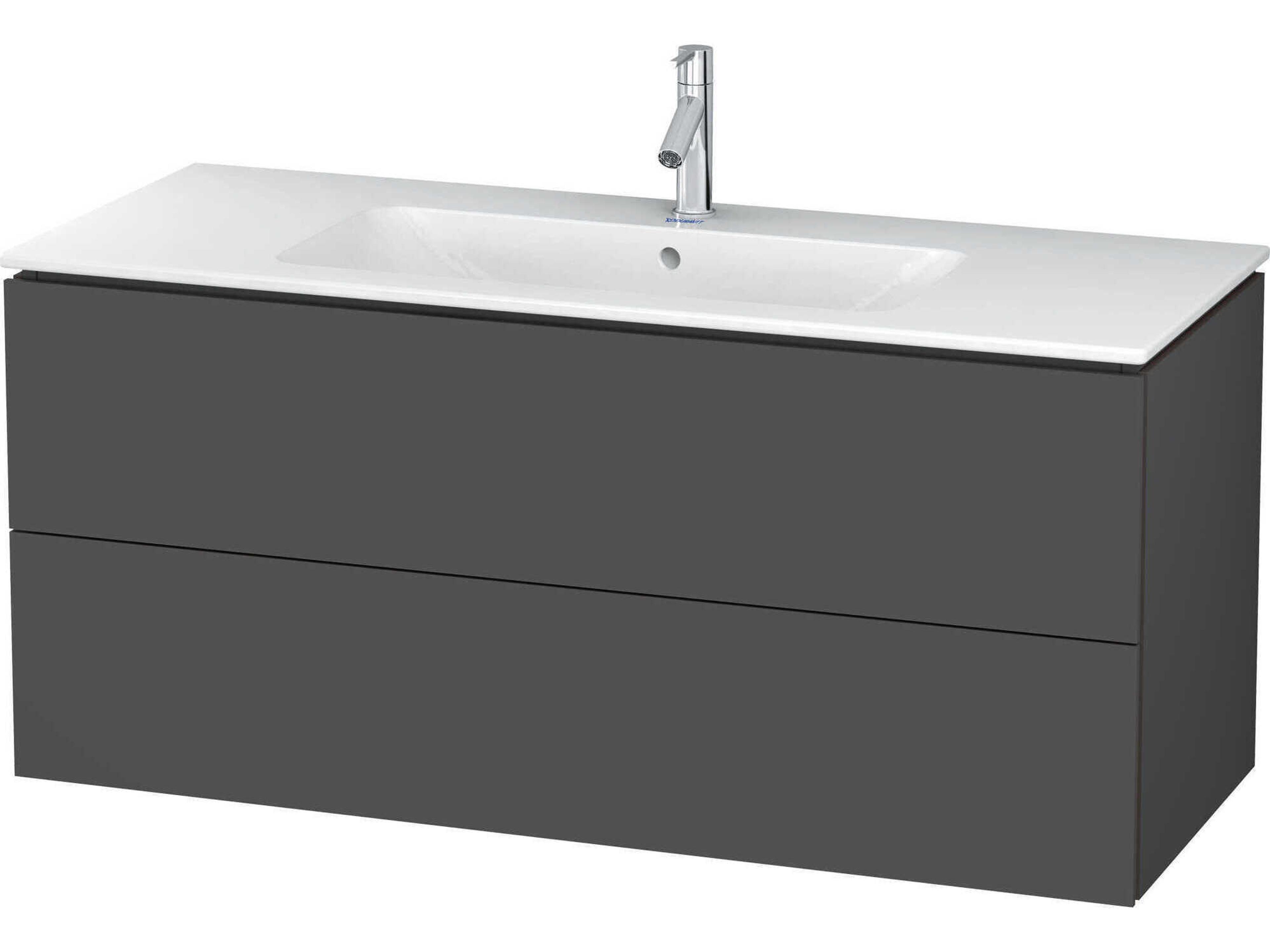Duravit L-cube 48'' Two Drawer Graphite Matt Wall-Mounted Vanity Unit