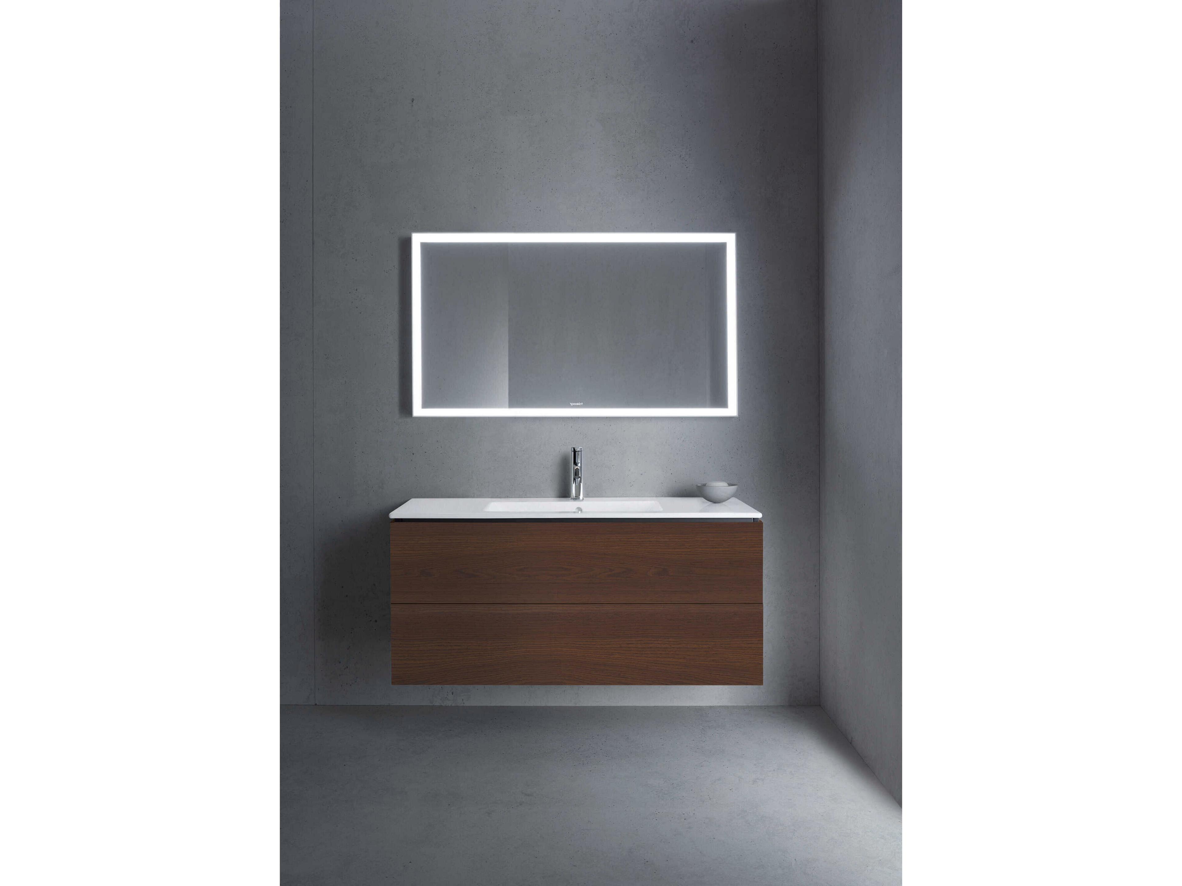 Duravit L-cube 48'' Two Drawer Walnut (Brushed) Matt Wall-Mounted Vanity Unit