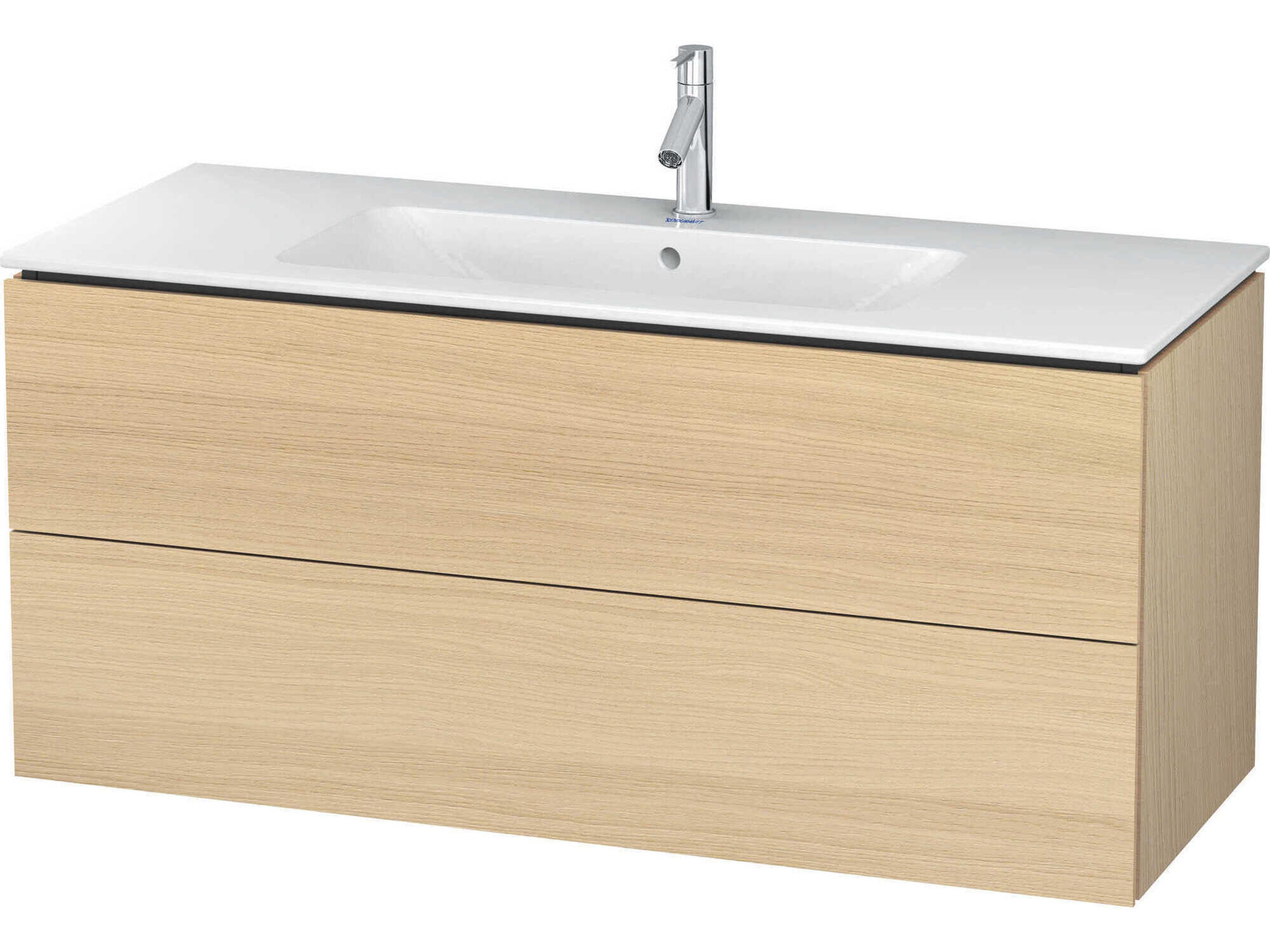 L-cube 48'' Two Drawer Mediterranean Oak Wall-Mounted Vanity Unit