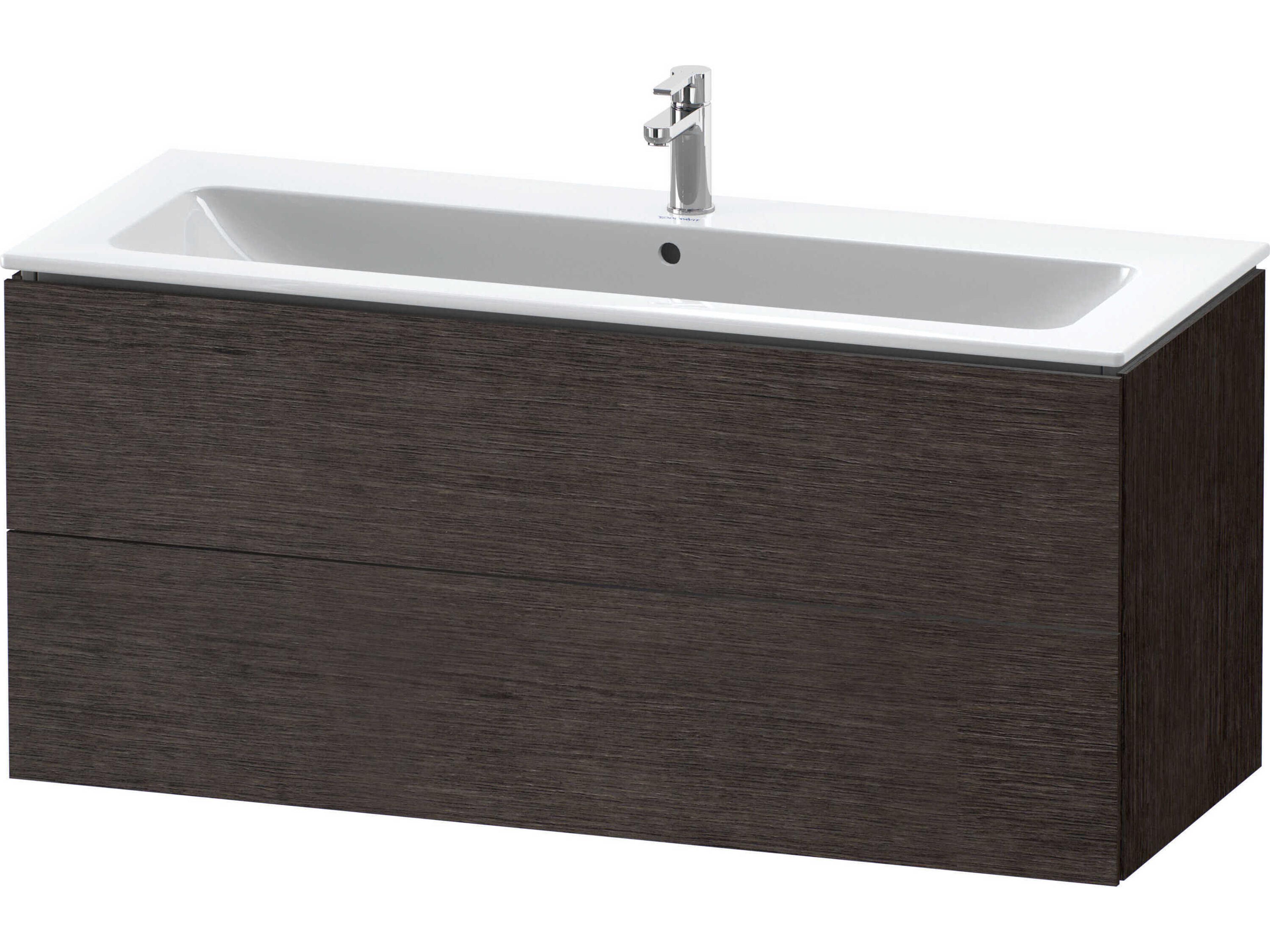 Duravit L-cube 48'' Two Drawer Dark Brushed Oak Matt Wall-Mounted Vanity Unit