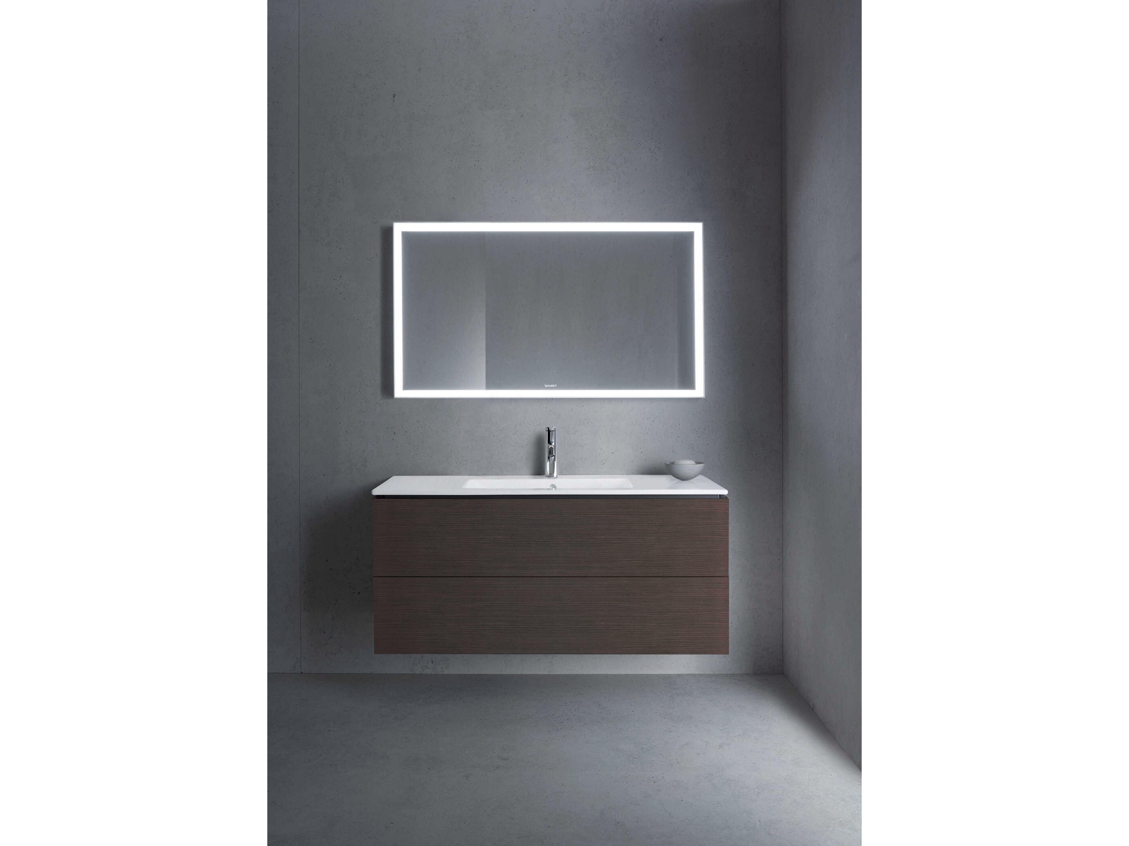 Duravit L-cube 48'' Two Drawer Dark Brushed Oak Matt Wall-Mounted Vanity Unit