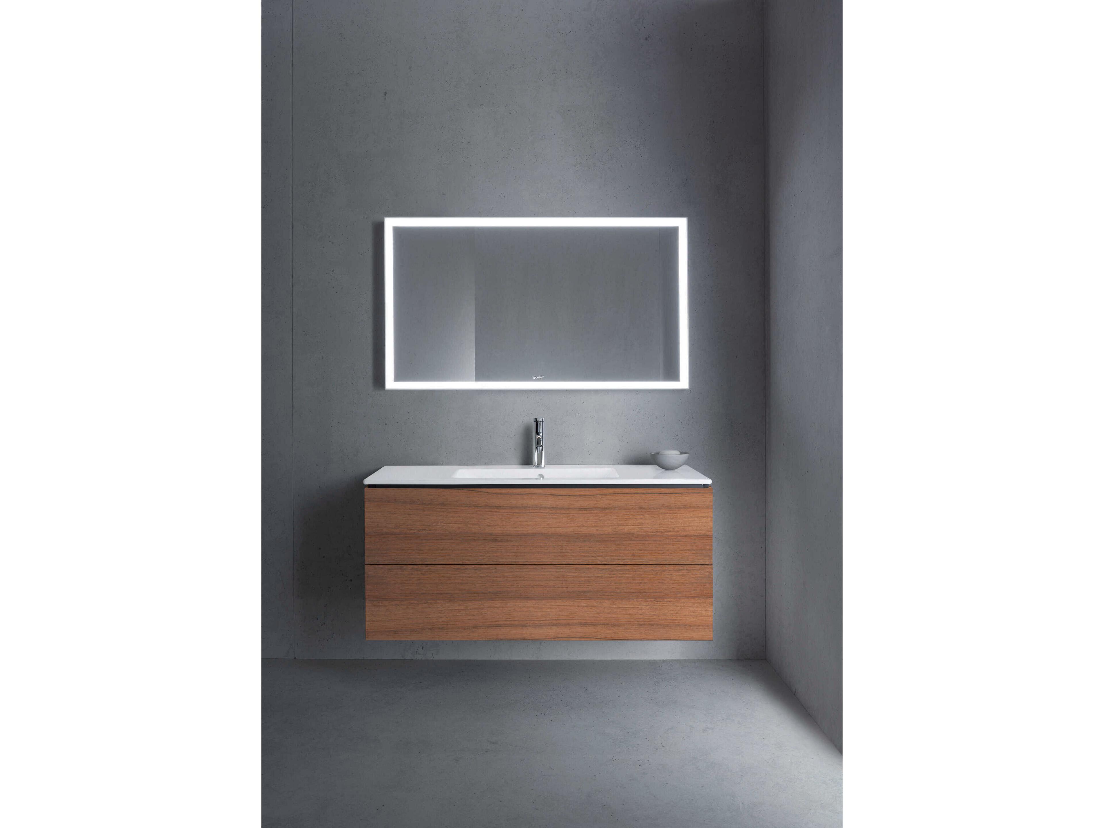 Duravit L-cube 48'' Two Drawer Walnut Matt Wall-Mounted Vanity Unit