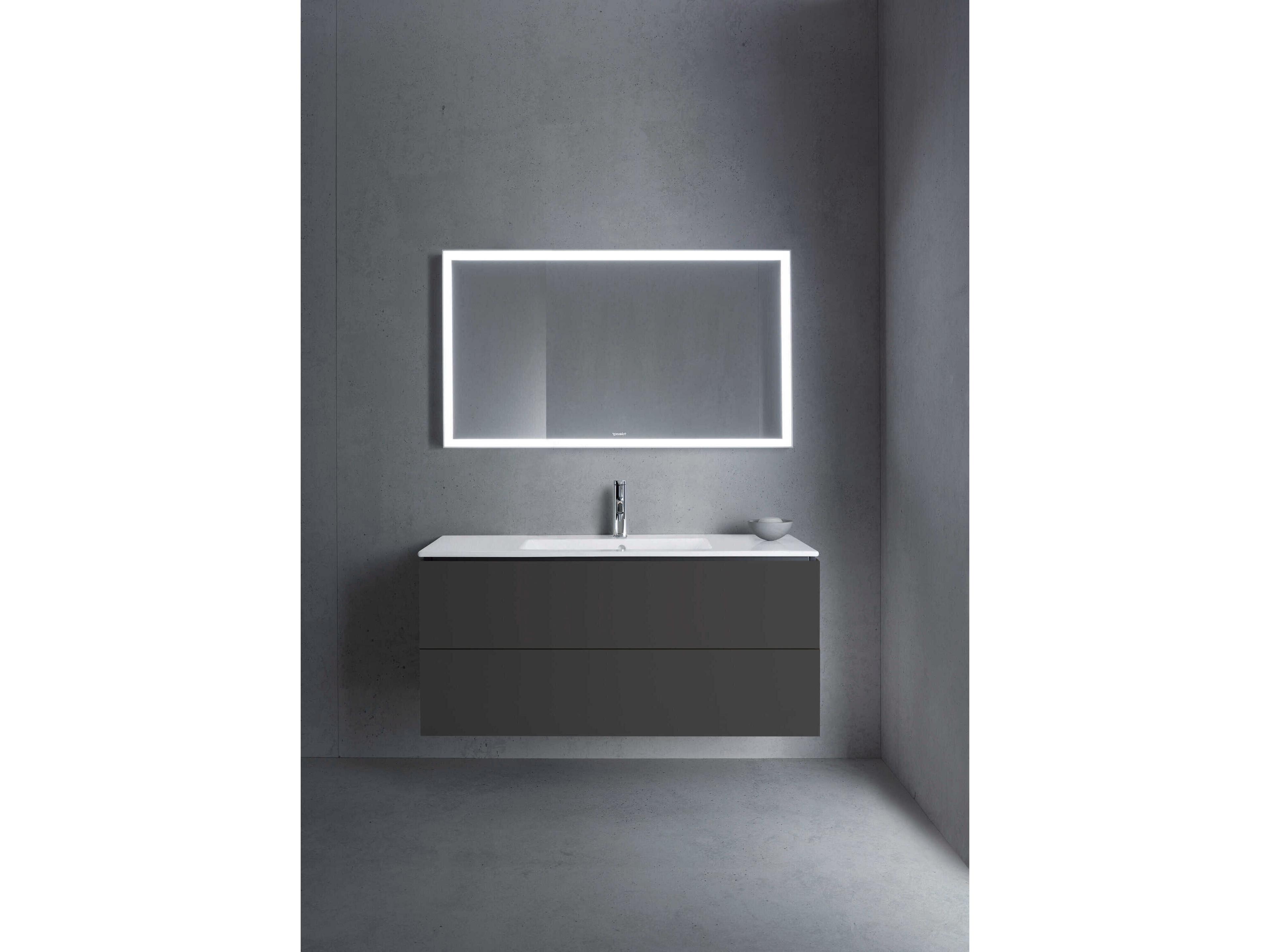 Duravit L-cube 48'' Two Drawer Graphite Super Matt Wall-Mounted Vanity Unit