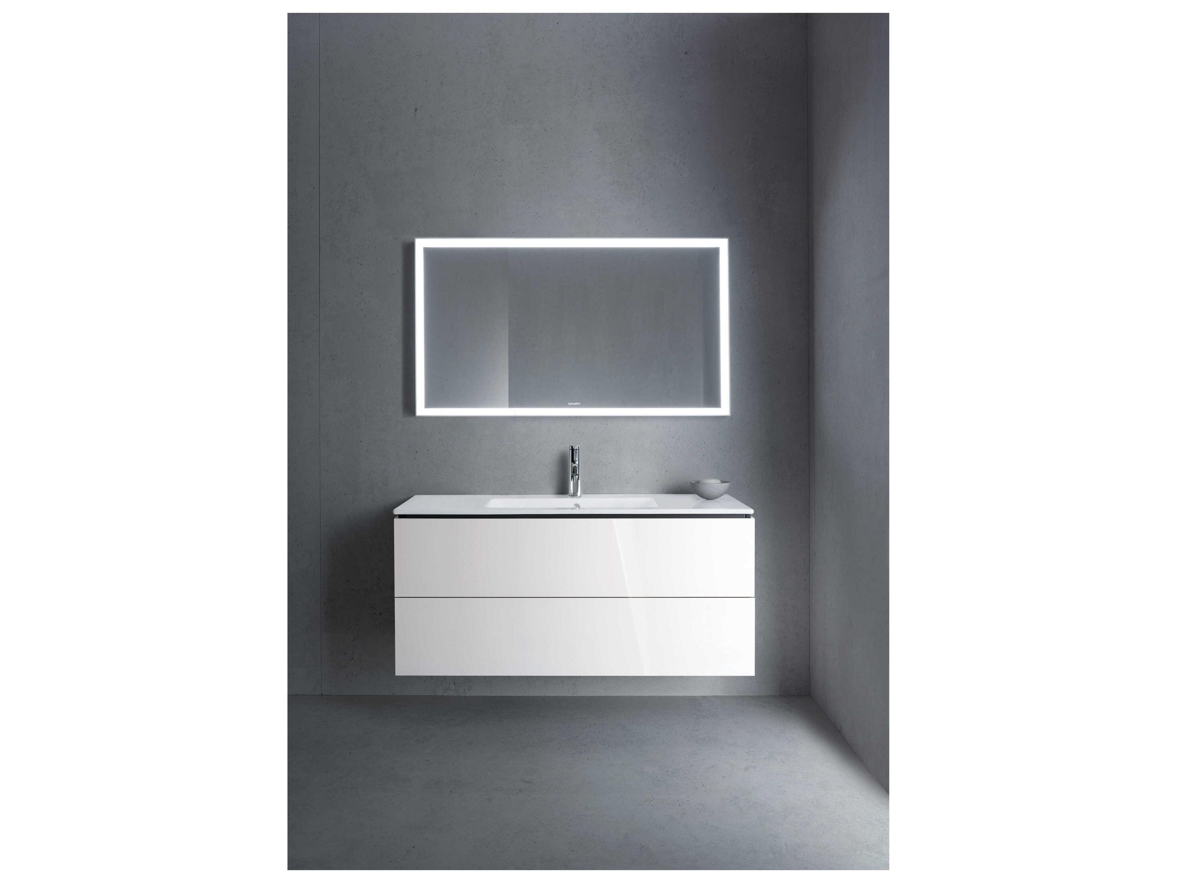 Duravit L-cube 48'' Two Drawer White High Gloss (Lacquer) Wall-Mounted Vanity Unit