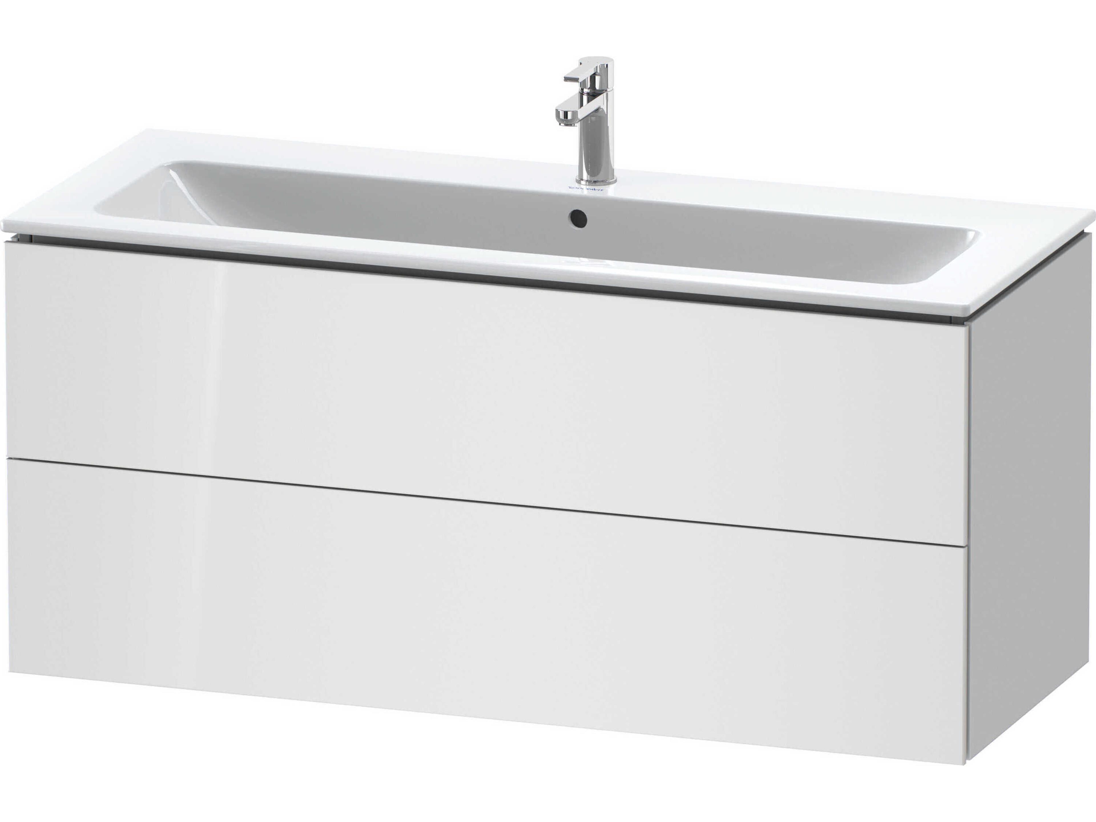 Duravit L-cube 48'' Two Drawer White High Gloss (Lacquer) Wall-Mounted Vanity Unit