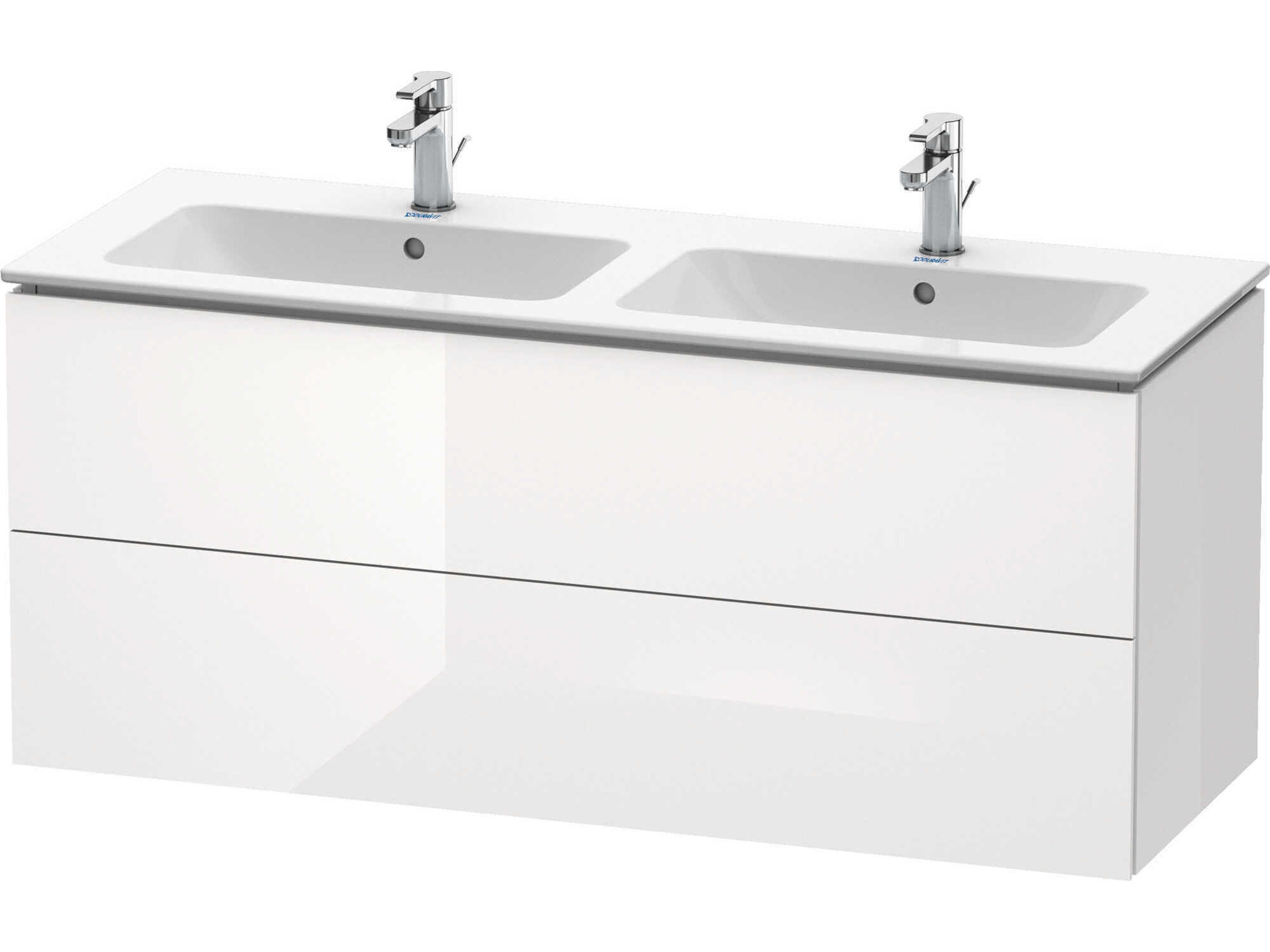 Duravit L-cube 51'' Two Drawer White High Gloss Wall-Mounted Vanity Unit
