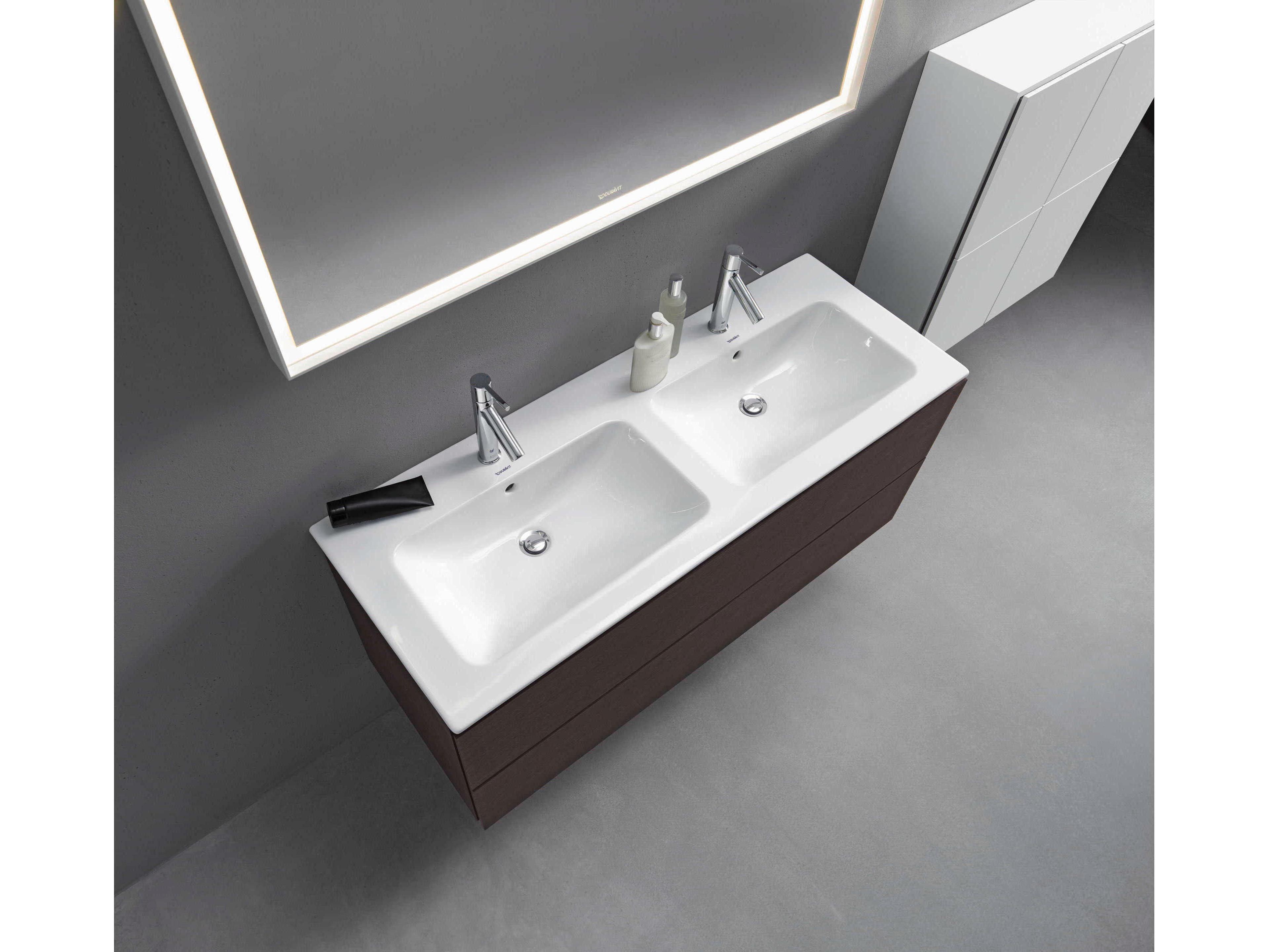 Duravit L-cube 51'' Two Drawer Dark Brushed Oak Matt Wall-Mounted Vanity Unit