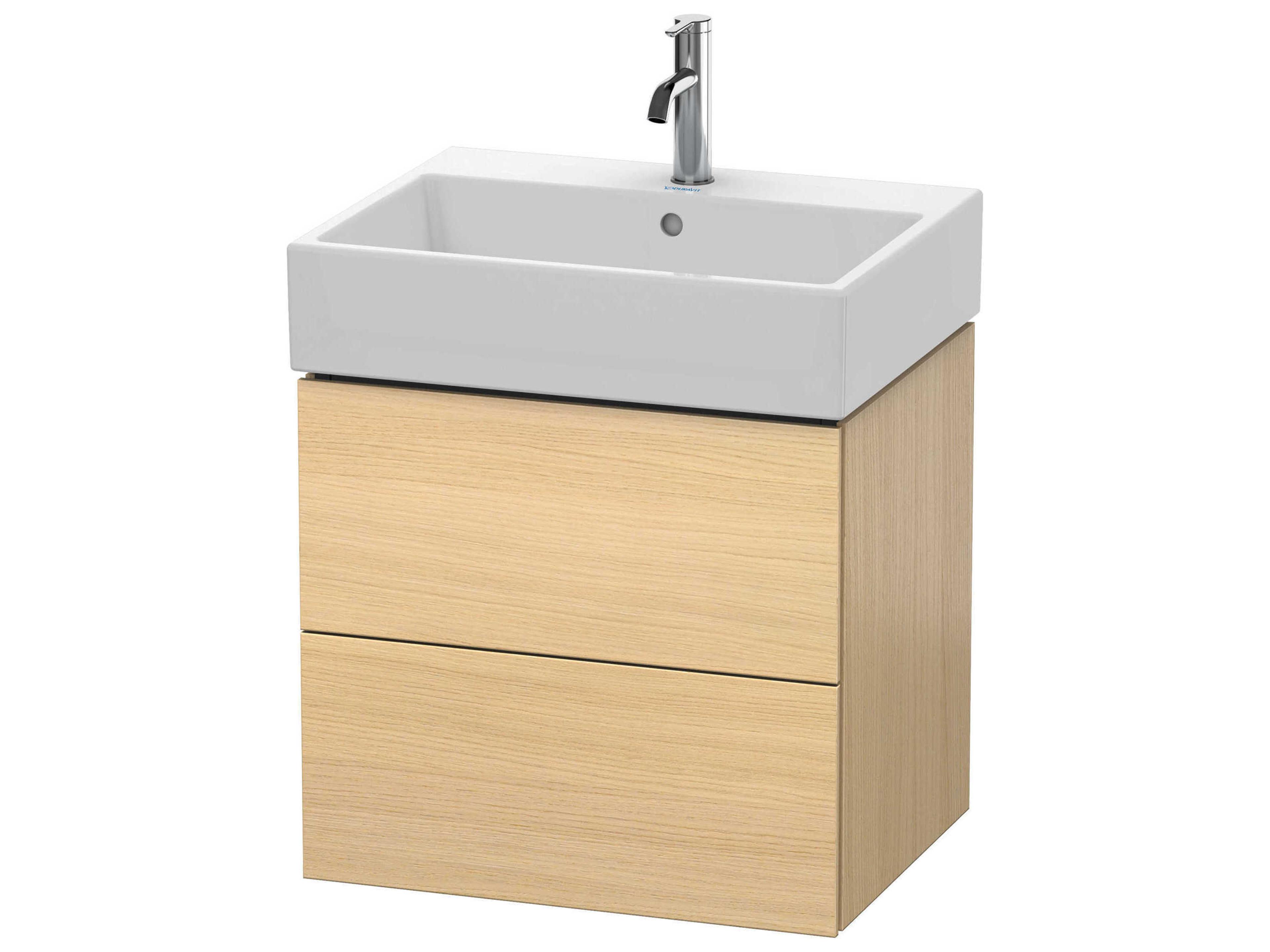 Duravit L-cube 23'' Two Drawer Mediterranean Oak Wall-Mounted Vanity Unit