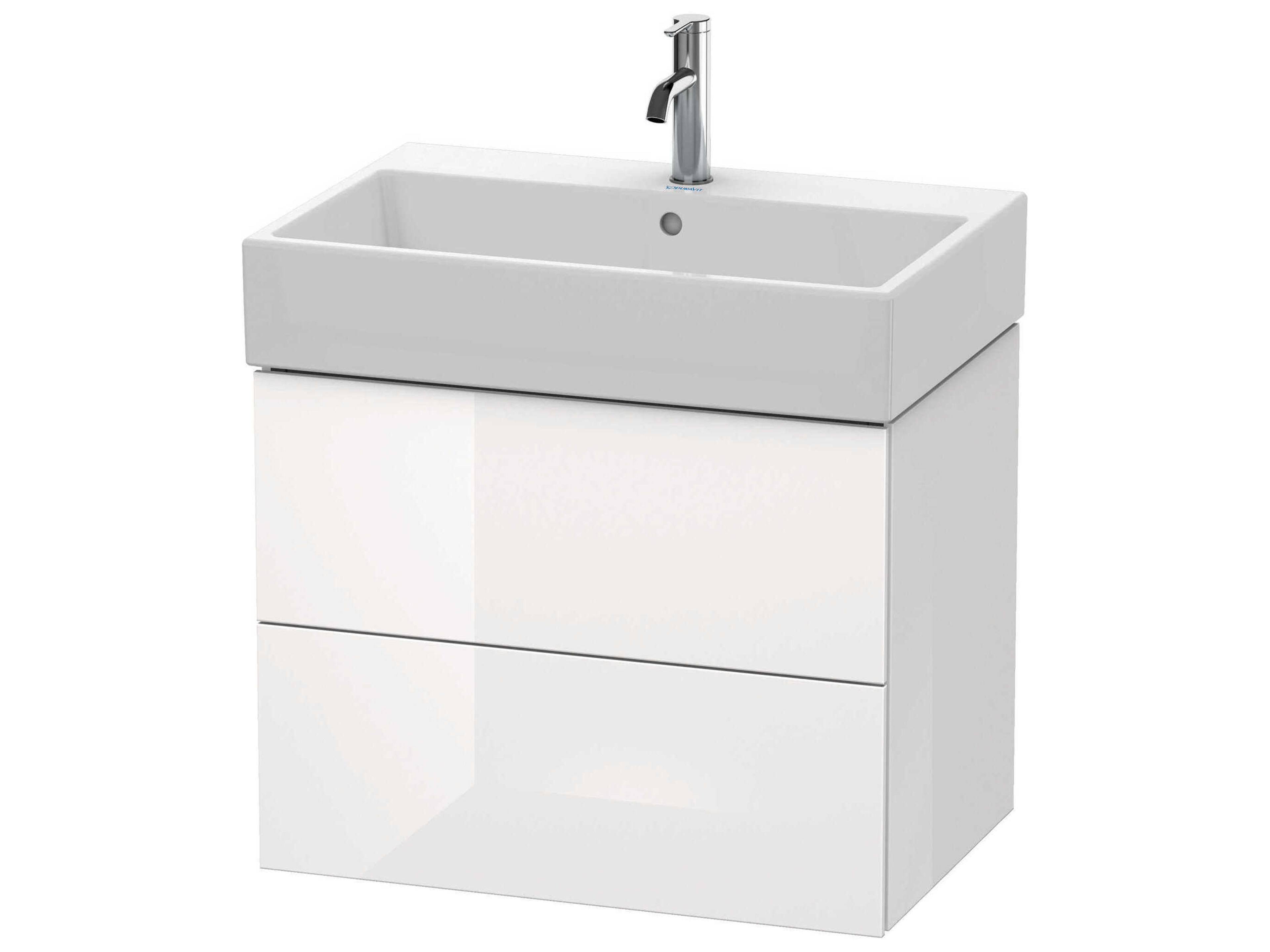 Duravit L-cube 27'' Two Drawer White High Gloss Wall-Mounted Vanity Unit