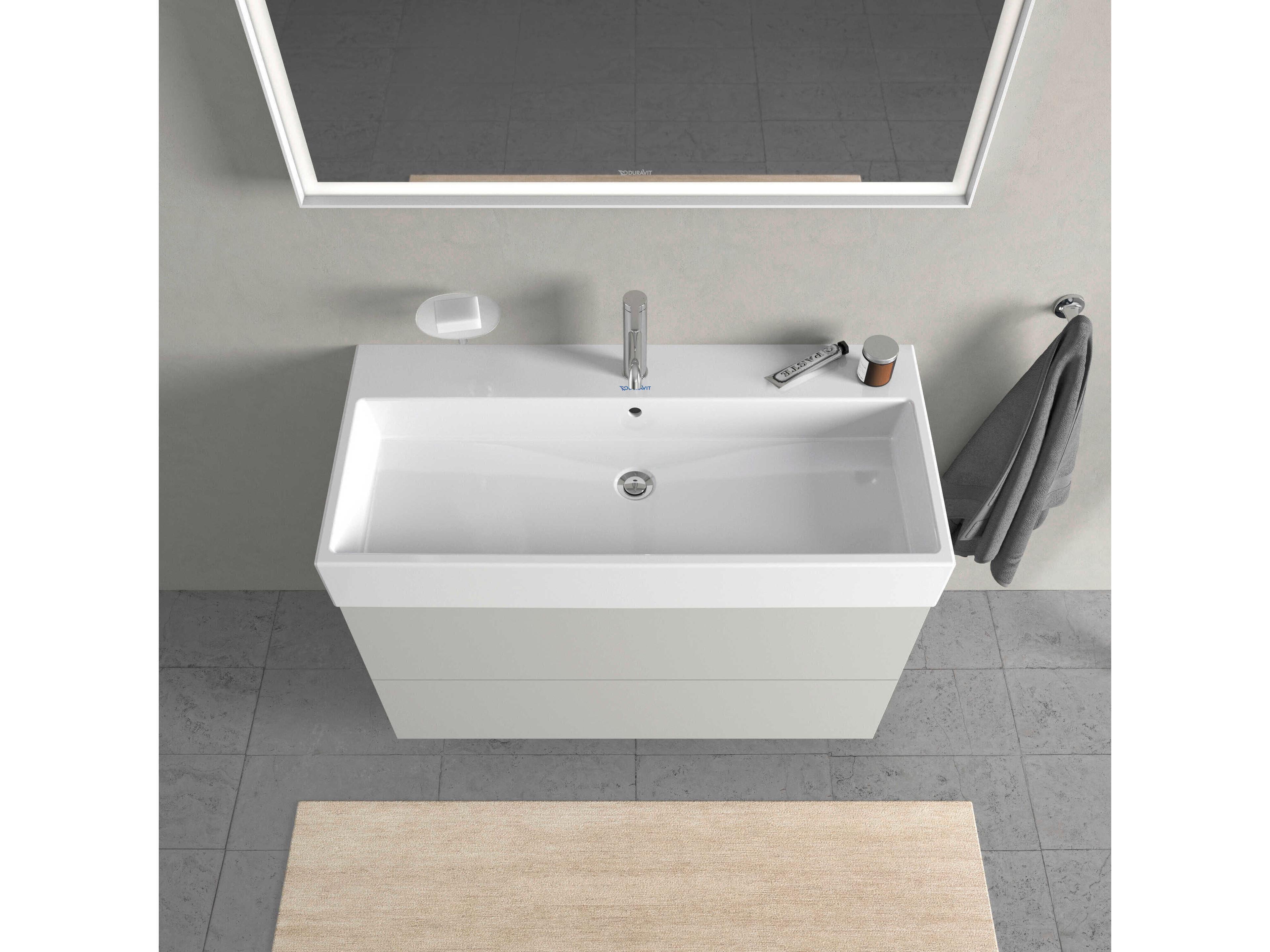 Duravit L-cube 39'' Two Drawer Concrete Gray Matt Wall-Mounted Vanity Unit