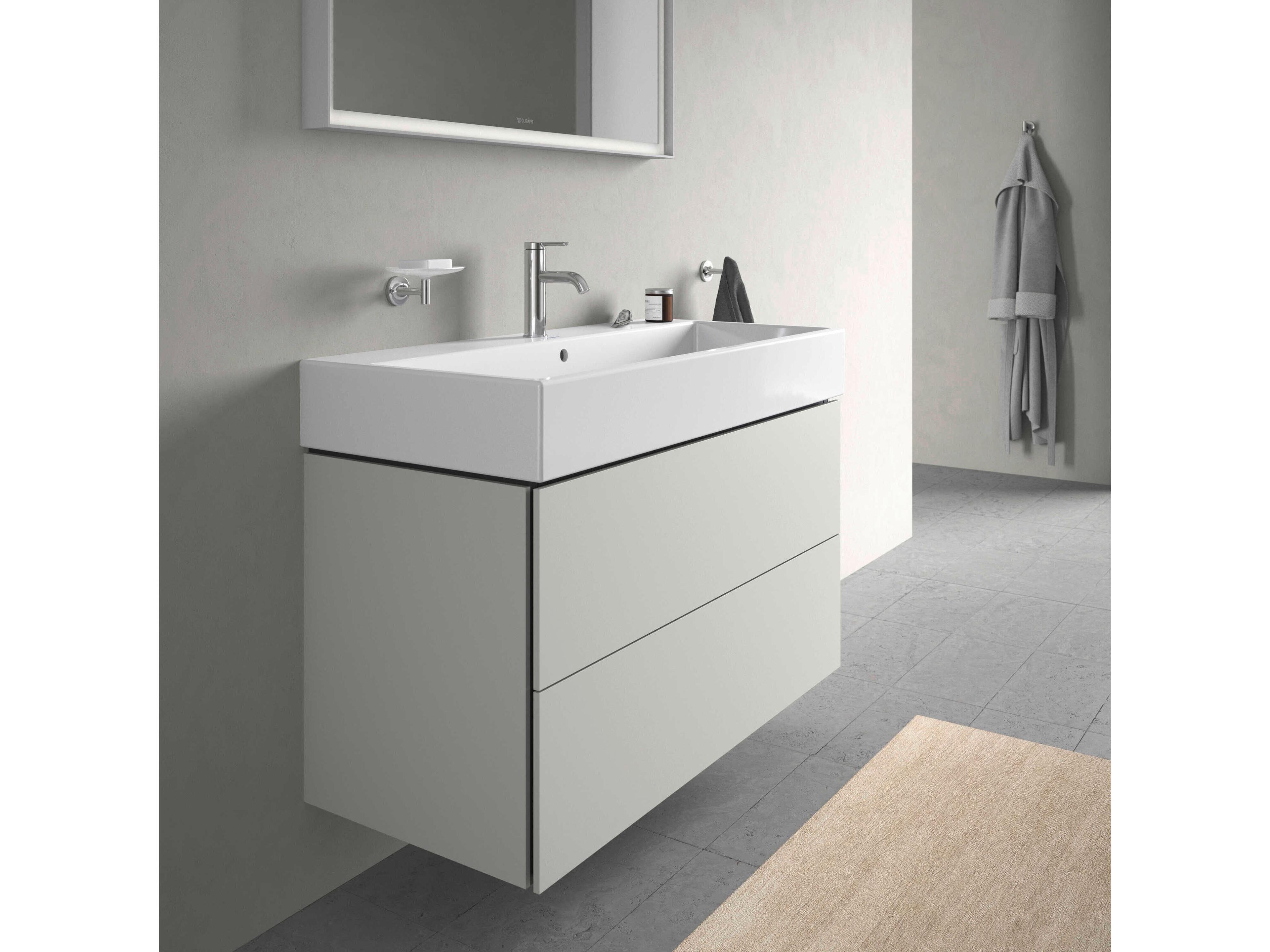 Duravit L-cube 39'' Two Drawer Concrete Gray Matt Wall-Mounted Vanity Unit