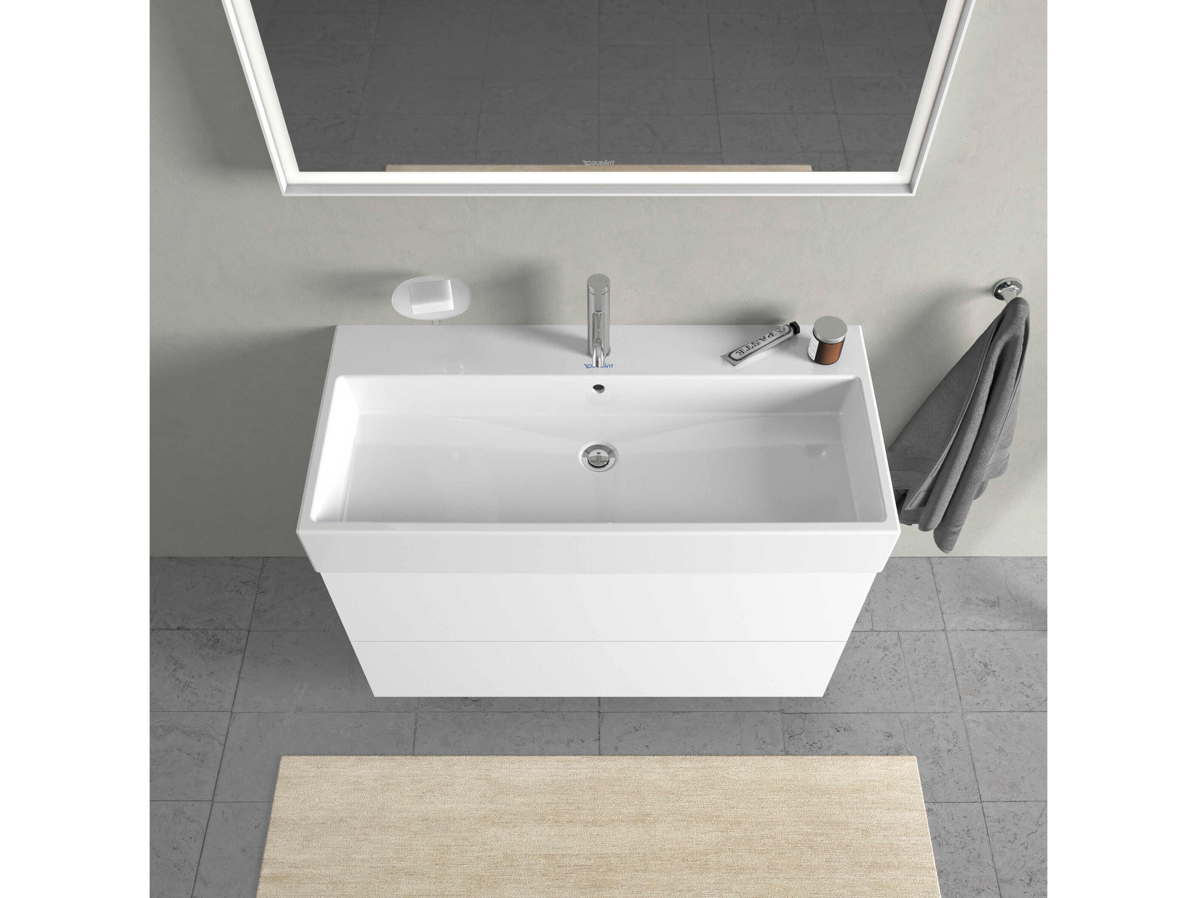 Duravit L-cube 39'' Two Drawer White Matt Wall-Mounted Vanity Unit