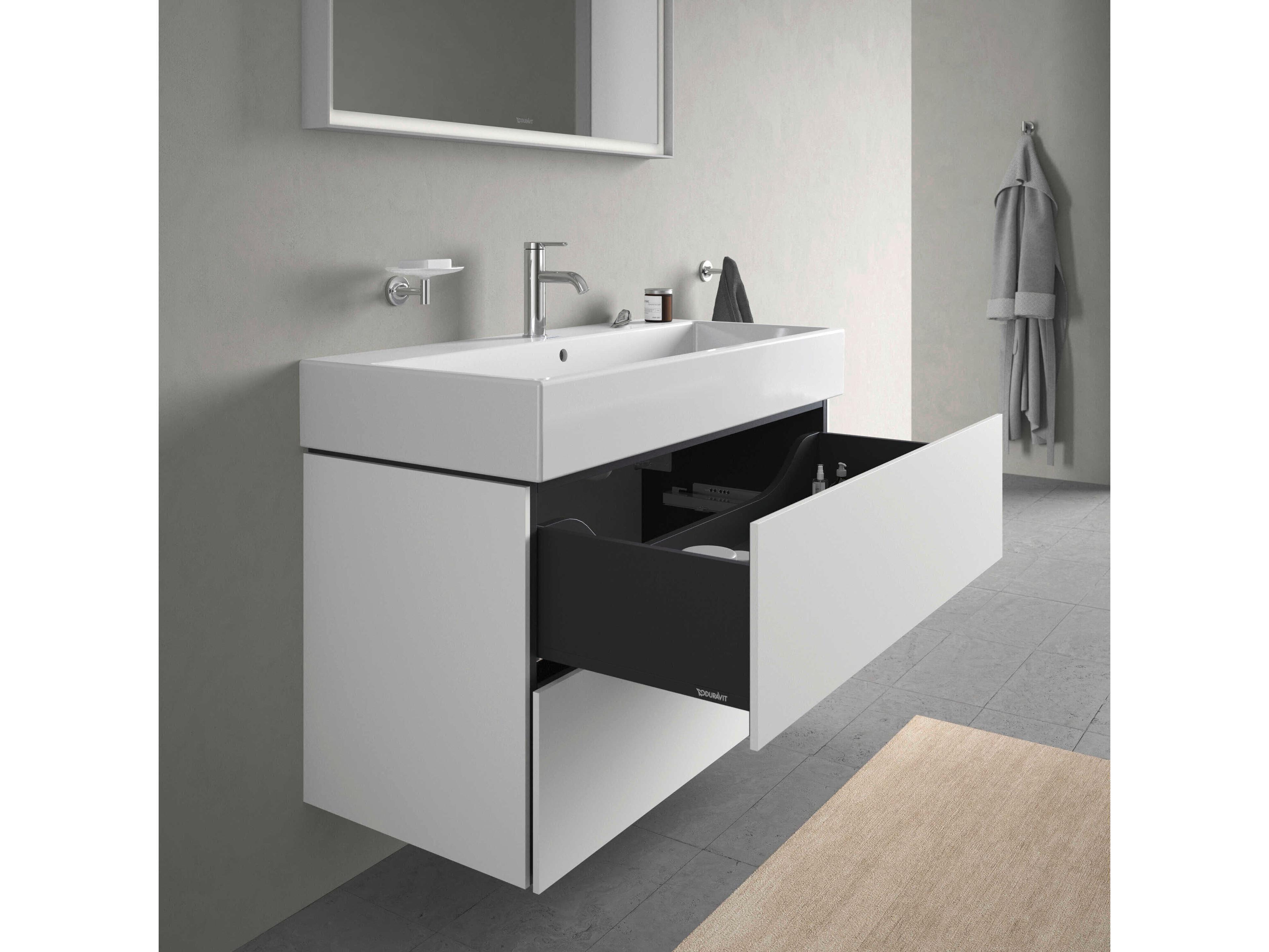 Duravit L-cube 39'' Two Drawer White Matt Wall-Mounted Vanity Unit