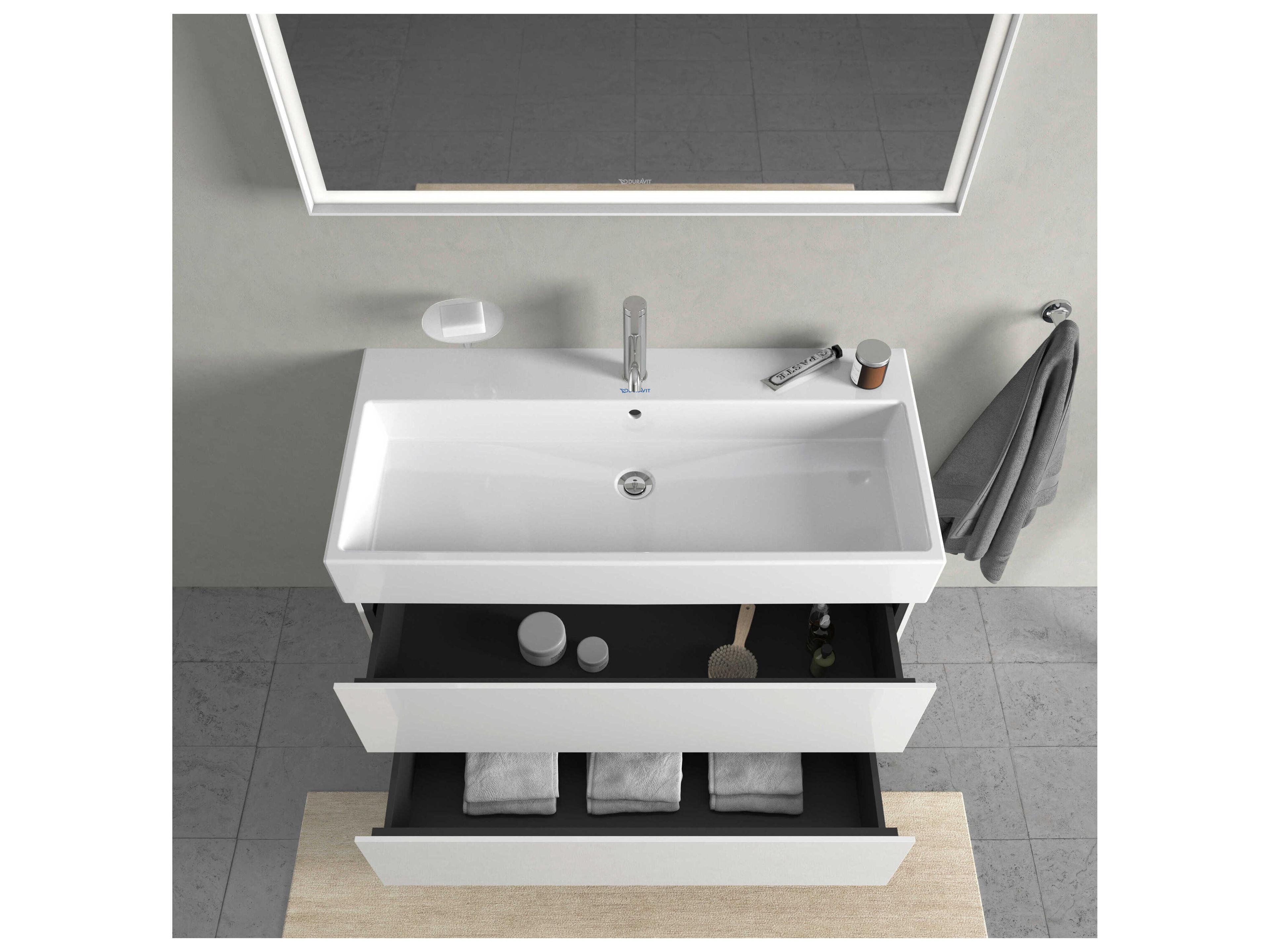 Duravit L-cube 39'' Two Drawer White High Gloss Wall-Mounted Vanity Unit