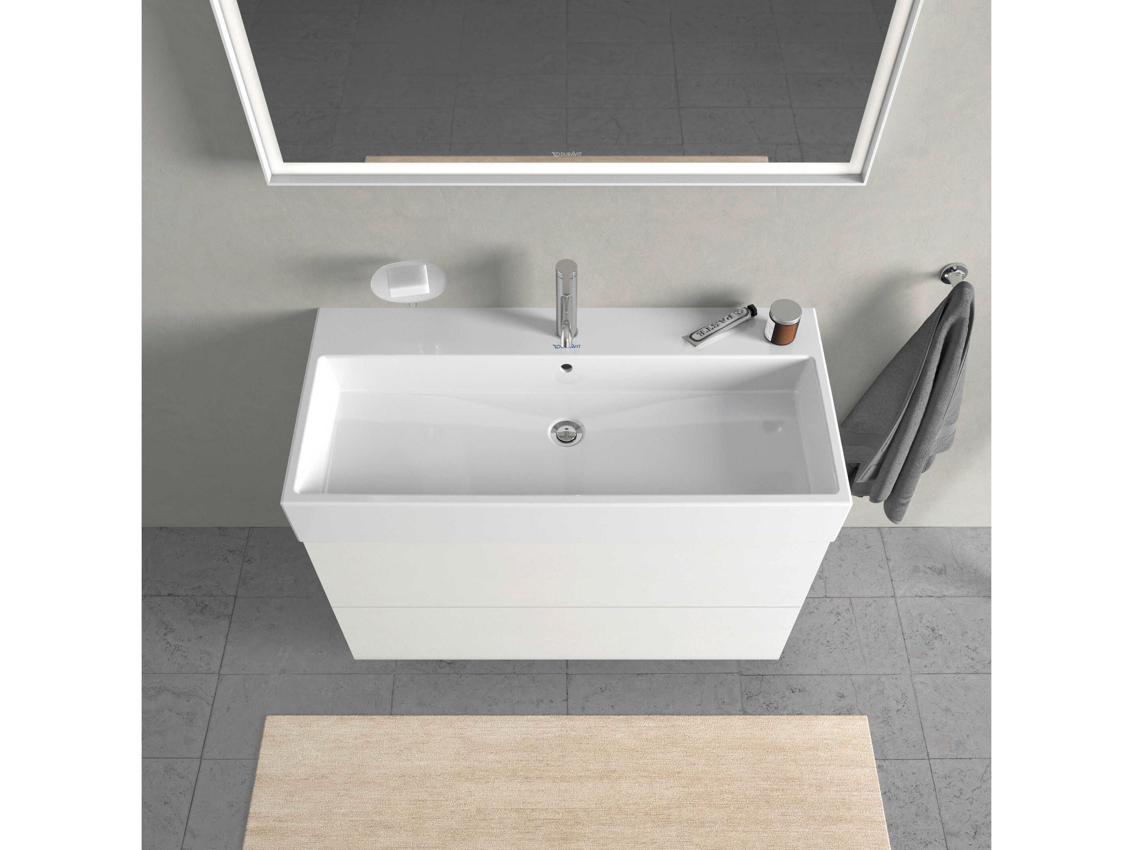 Duravit L-cube 39'' Two Drawer White High Gloss Wall-Mounted Vanity Unit