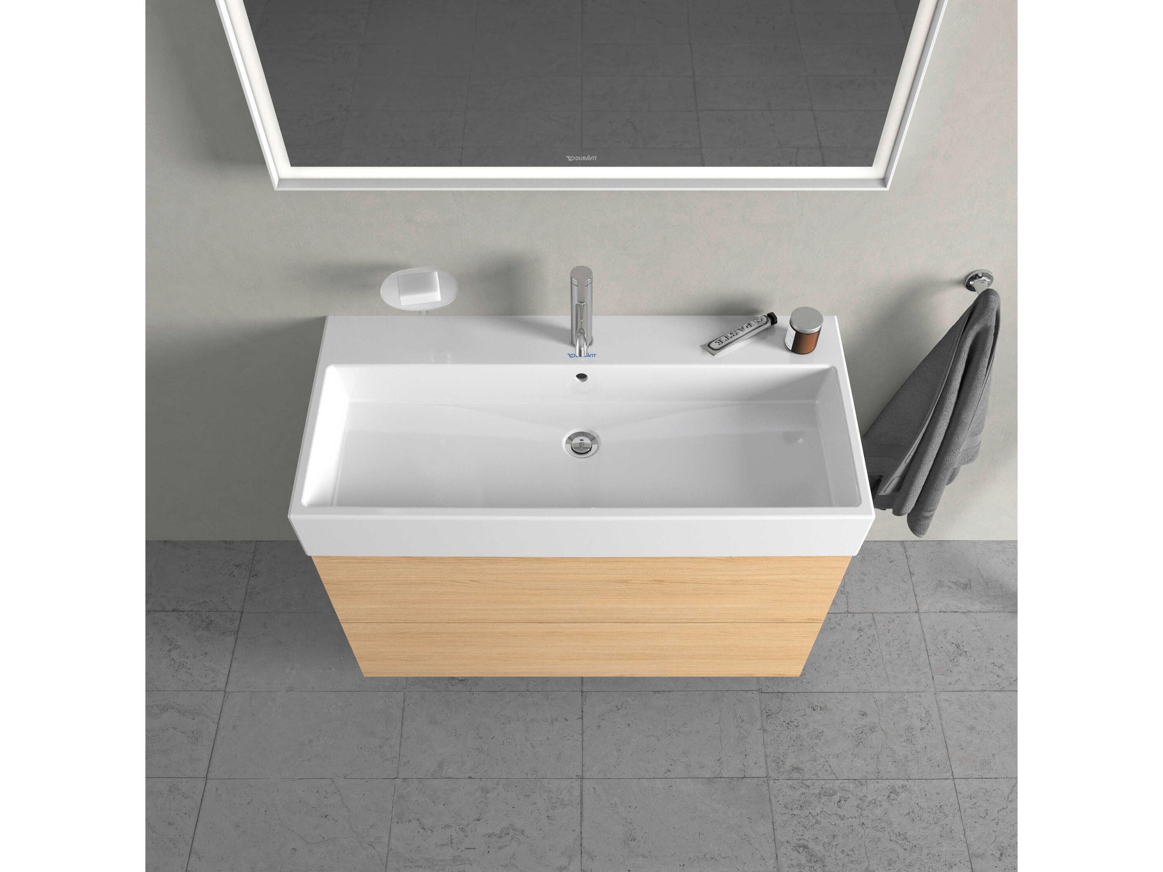 Duravit L-cube 39'' Two Drawer Natural Oak Matt Wall-Mounted Vanity Unit