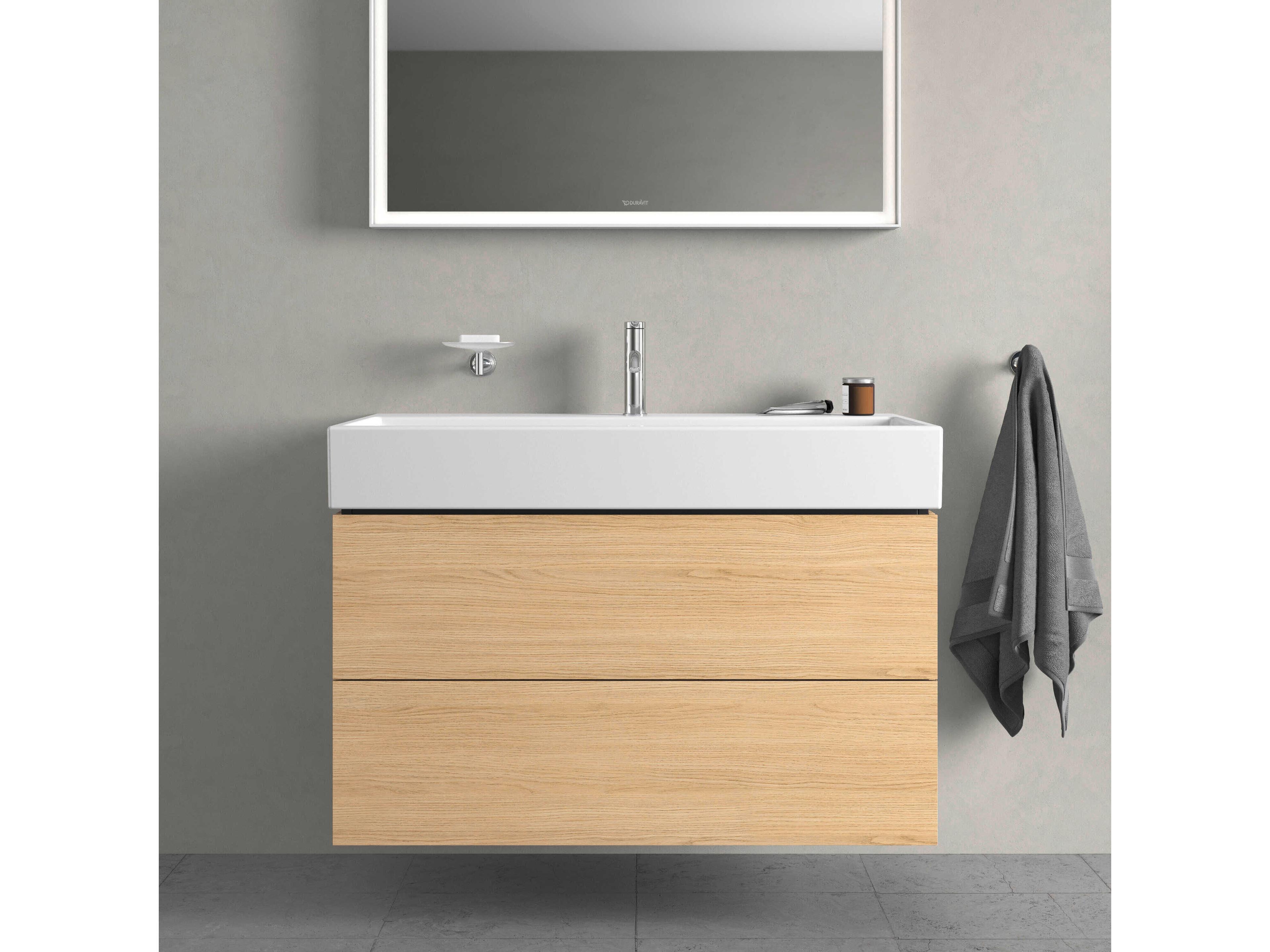 Duravit L-cube 39'' Two Drawer Natural Oak Matt Wall-Mounted Vanity Unit