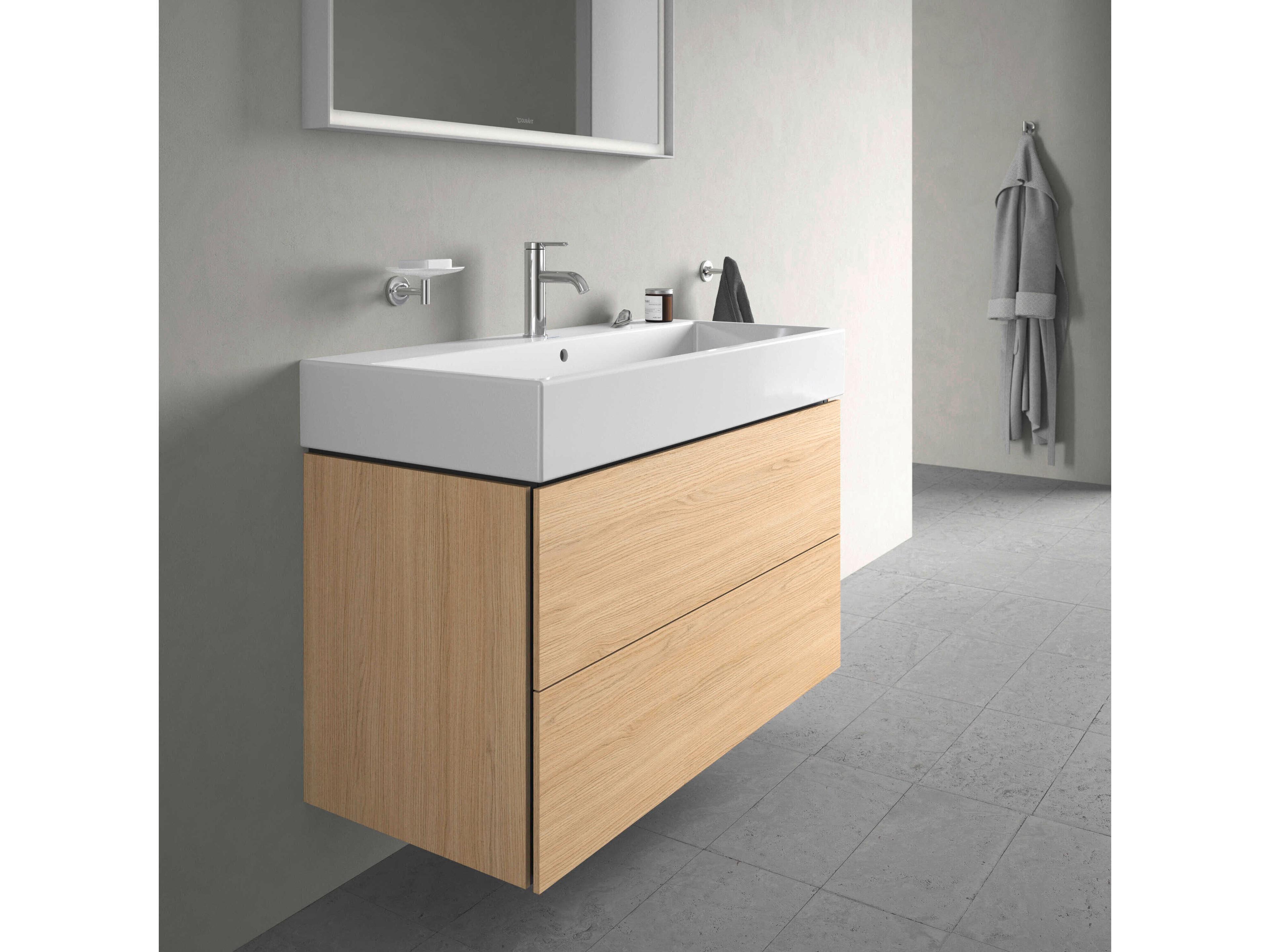 Duravit L-cube 39'' Two Drawer Natural Oak Matt Wall-Mounted Vanity Unit
