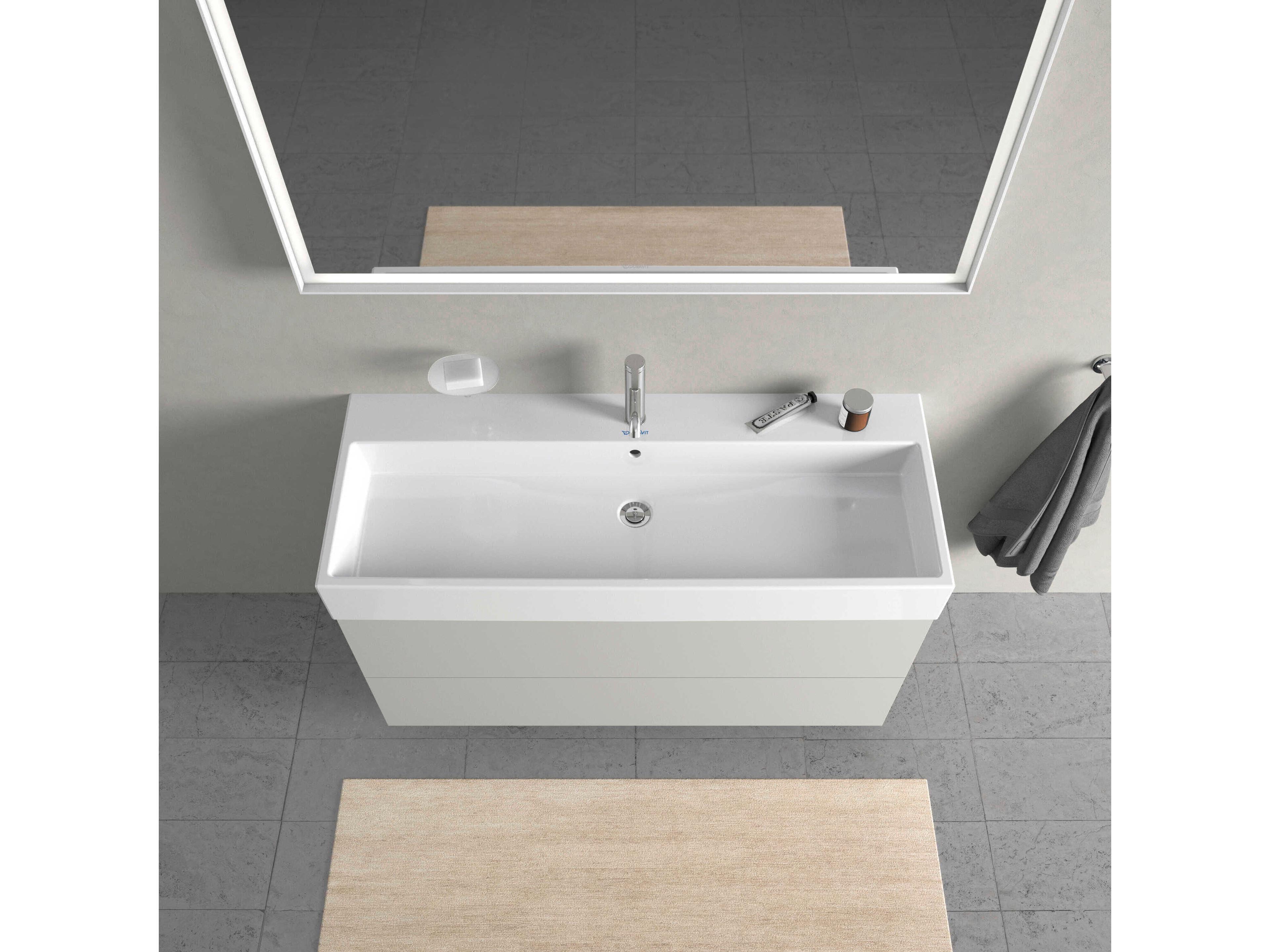 Duravit L-cube 47'' Two Drawer Concrete Gray Matt Wall-Mounted Vanity Unit