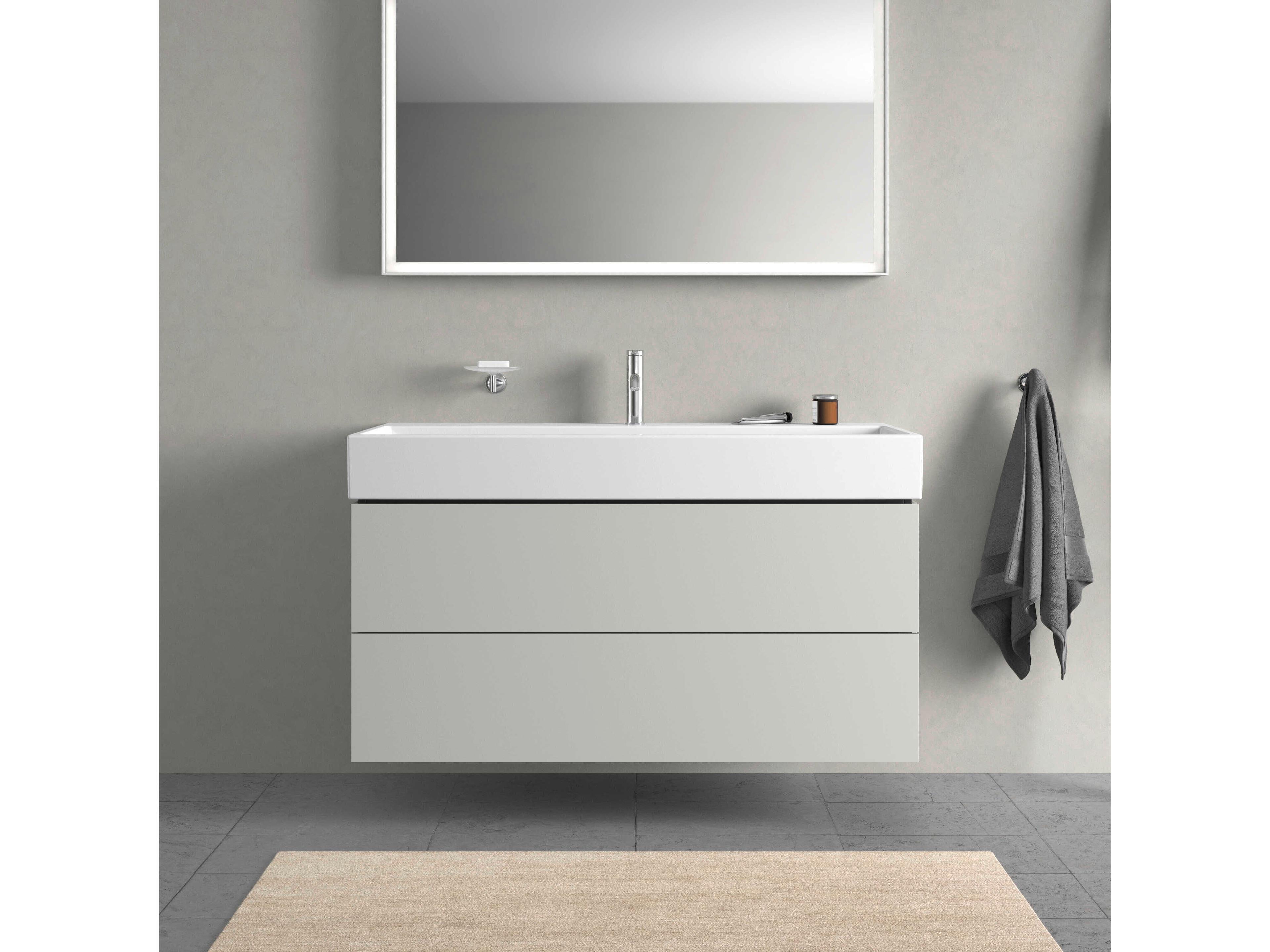 Duravit L-cube 47'' Two Drawer Concrete Gray Matt Wall-Mounted Vanity Unit