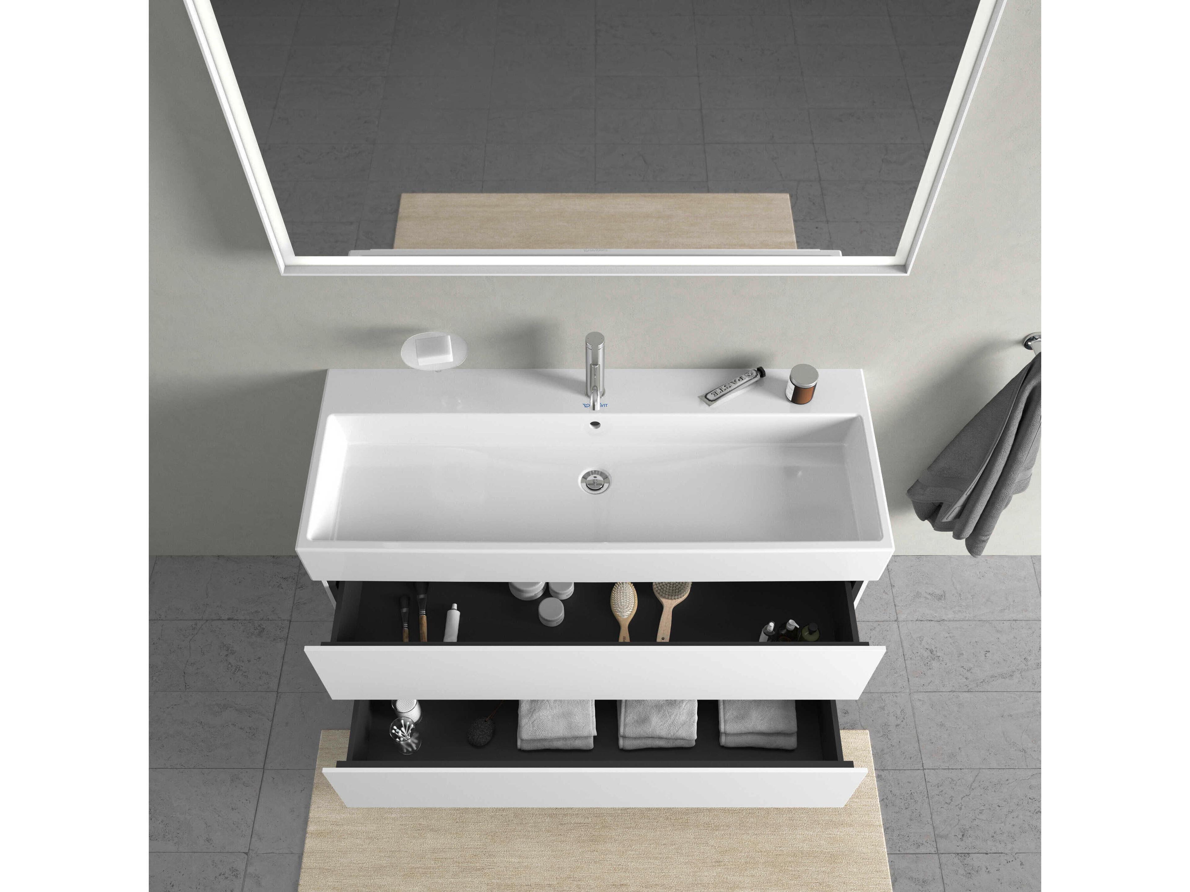 Duravit L-cube 47'' Two Drawer White Matt Wall-Mounted Vanity Unit