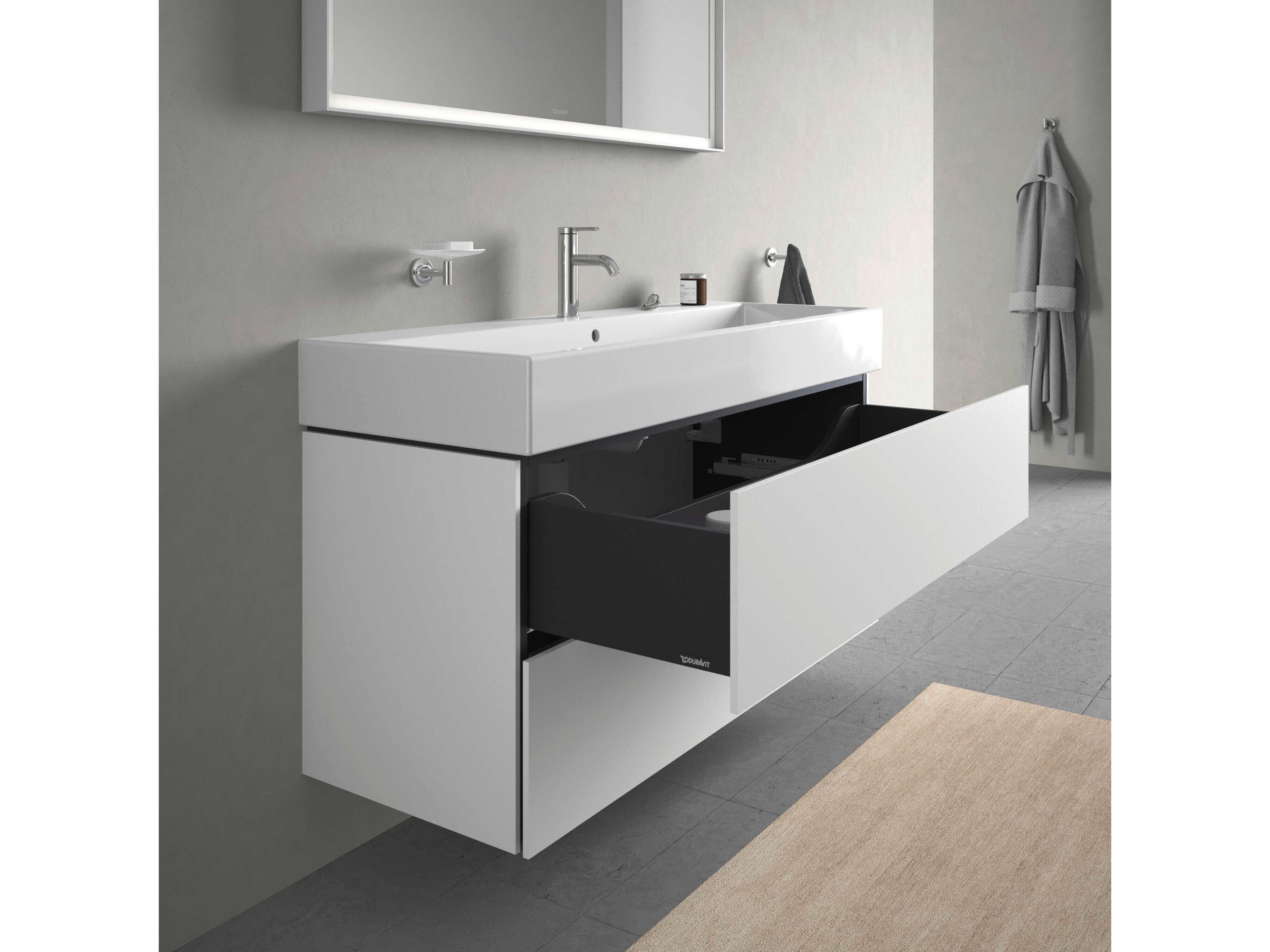 Duravit L-cube 47'' Two Drawer White Matt Wall-Mounted Vanity Unit