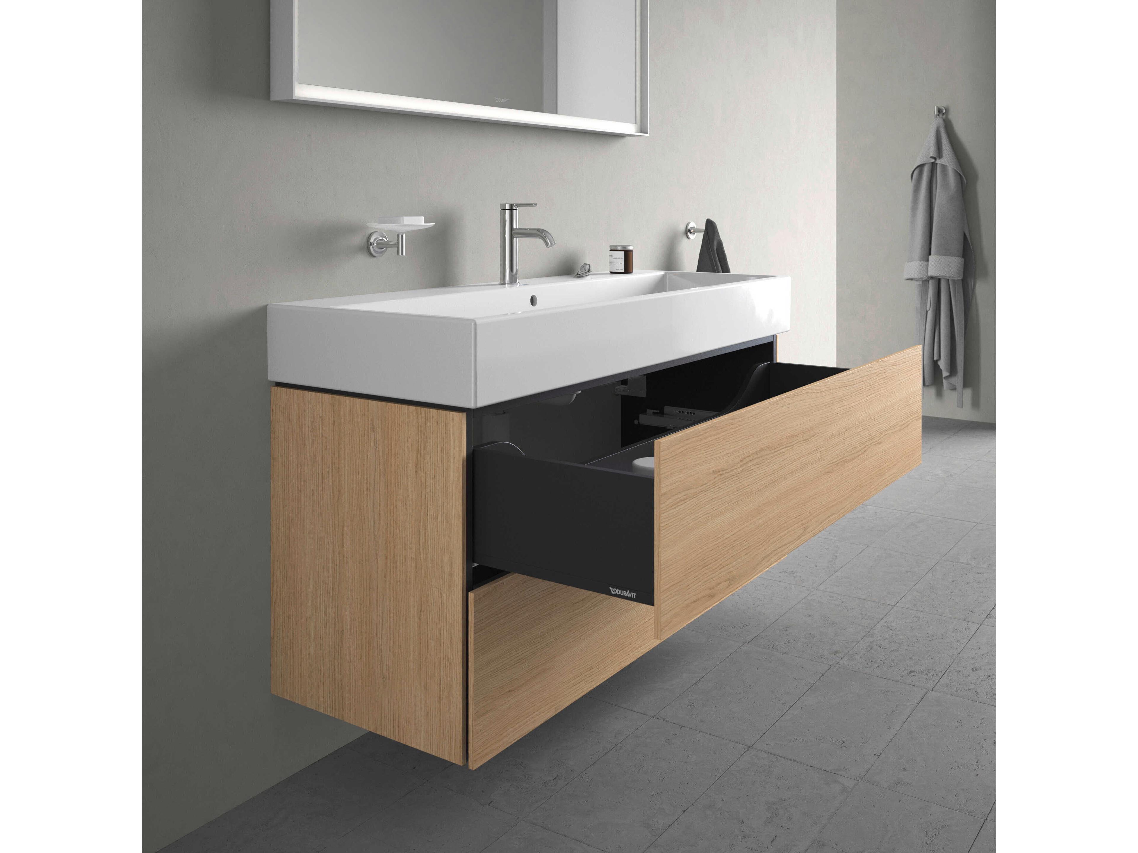 Duravit L-cube 47'' Two Drawer Natural Oak Matt Wall-Mounted Vanity Unit