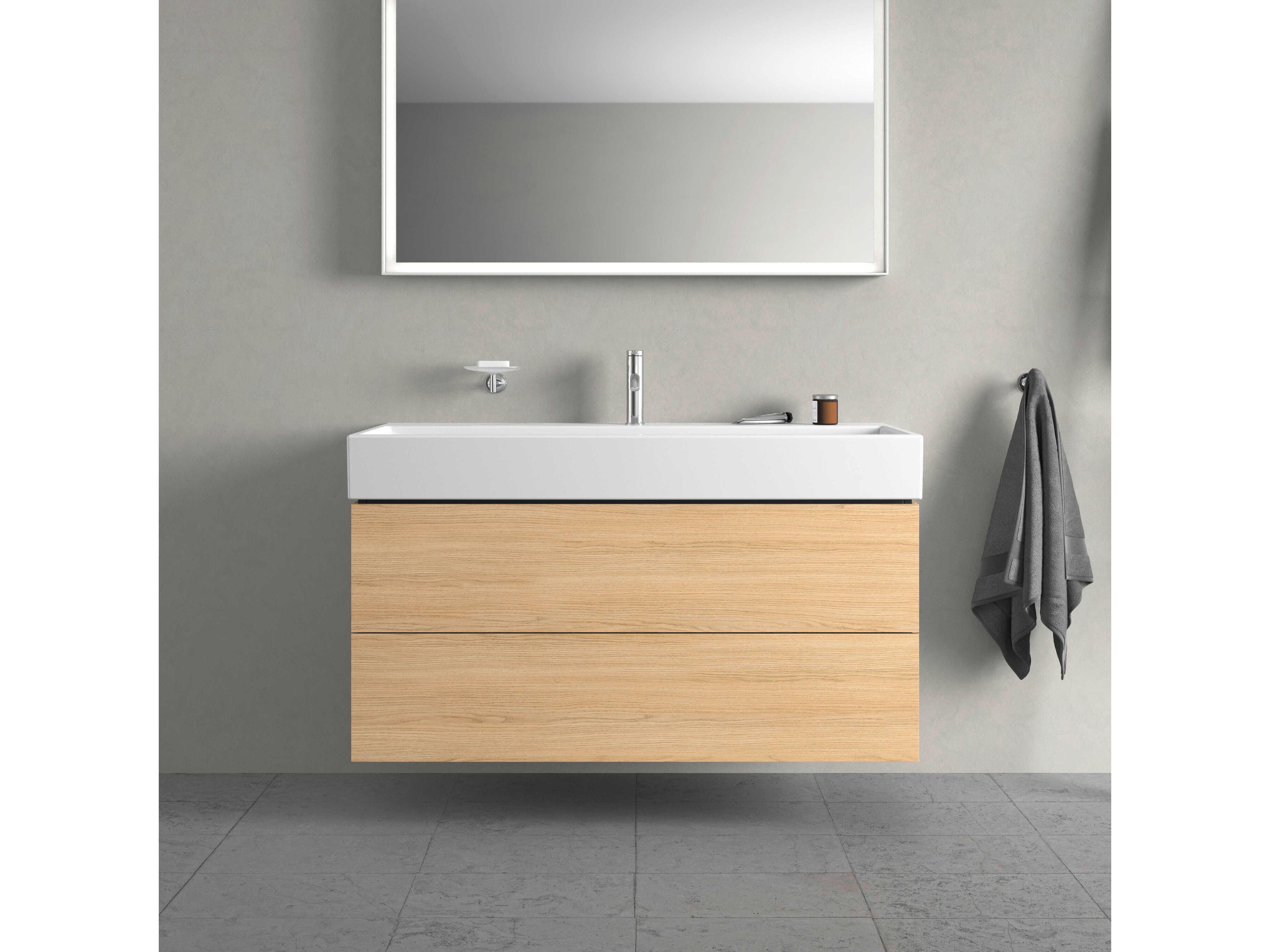 Duravit L-cube 47'' Two Drawer Natural Oak Matt Wall-Mounted Vanity Unit