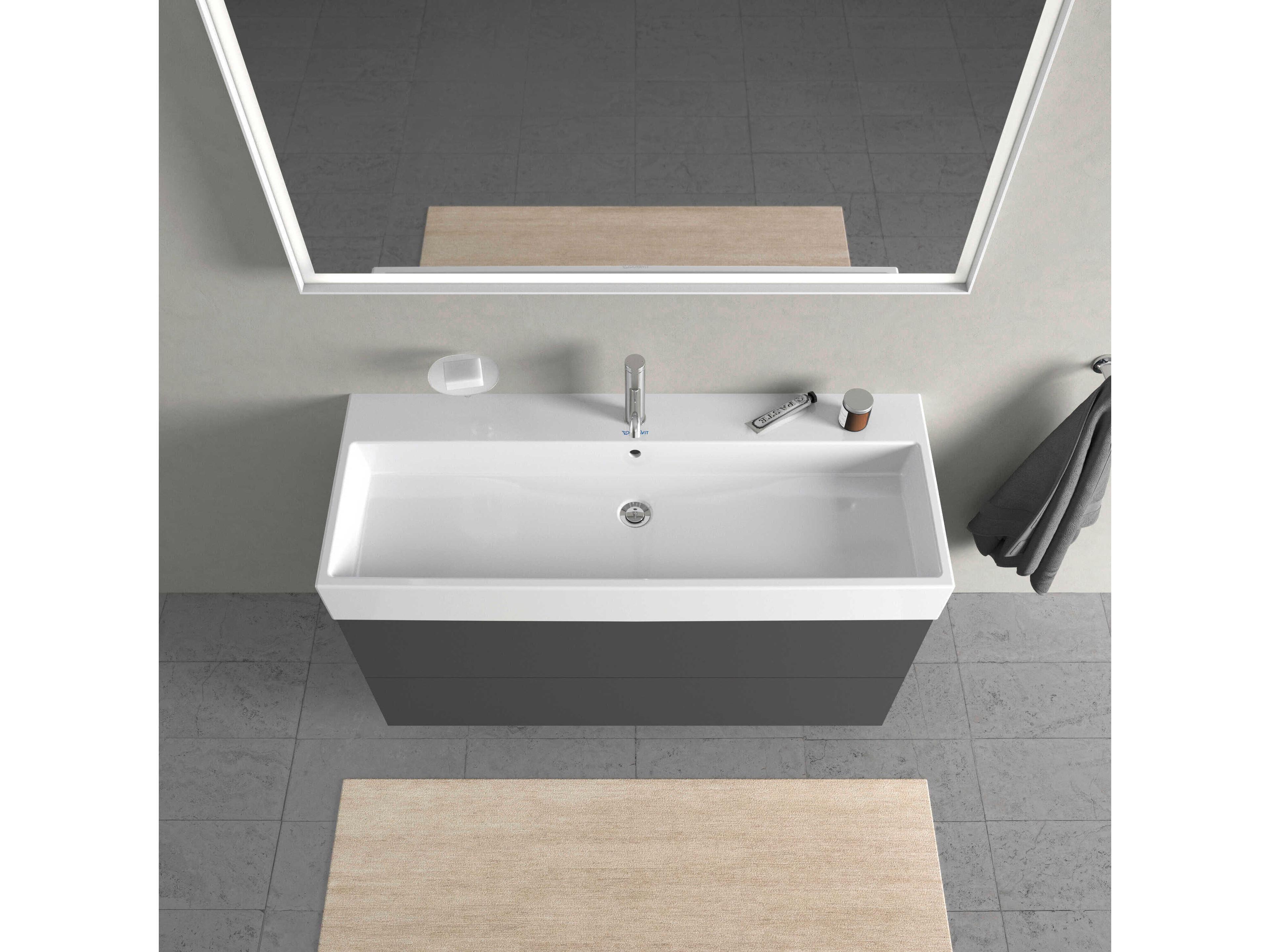 Duravit L-cube 47'' Two Drawer Graphite Matt Wall-Mounted Vanity Unit