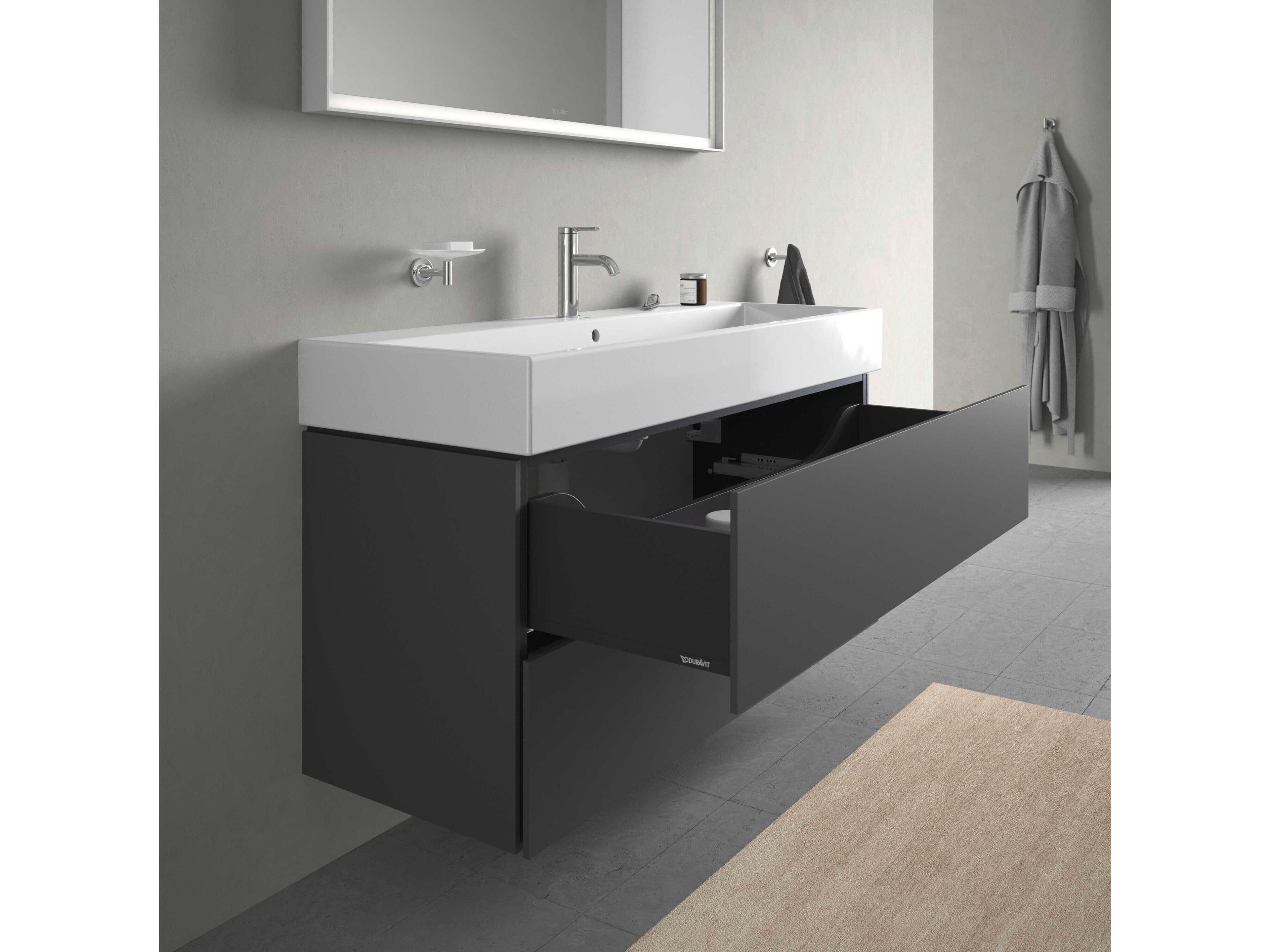 Duravit L-cube 47'' Two Drawer Graphite Matt Wall-Mounted Vanity Unit