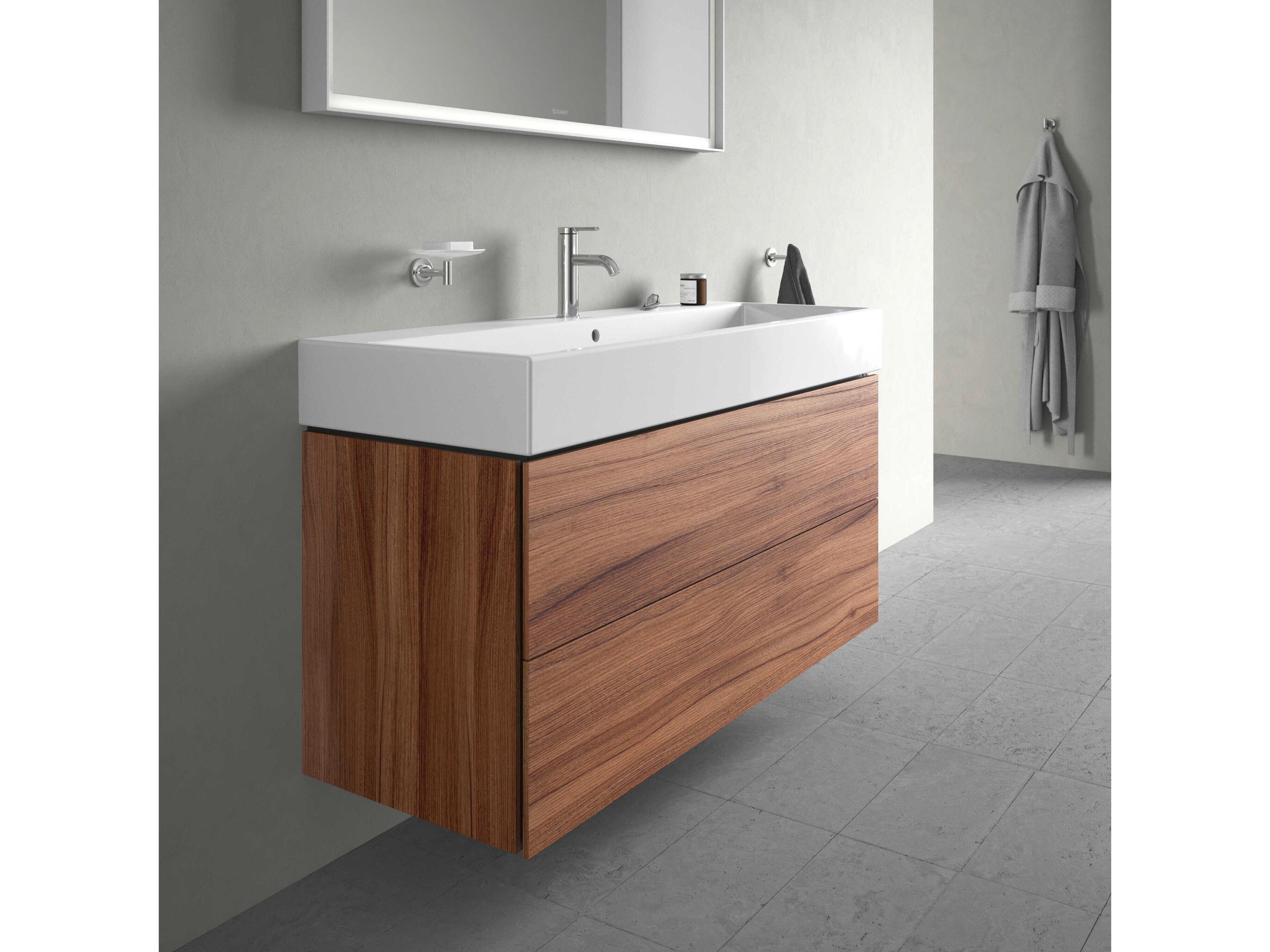 Duravit L-cube 47'' Two Drawer Walnut Matt Wall-Mounted Vanity Unit