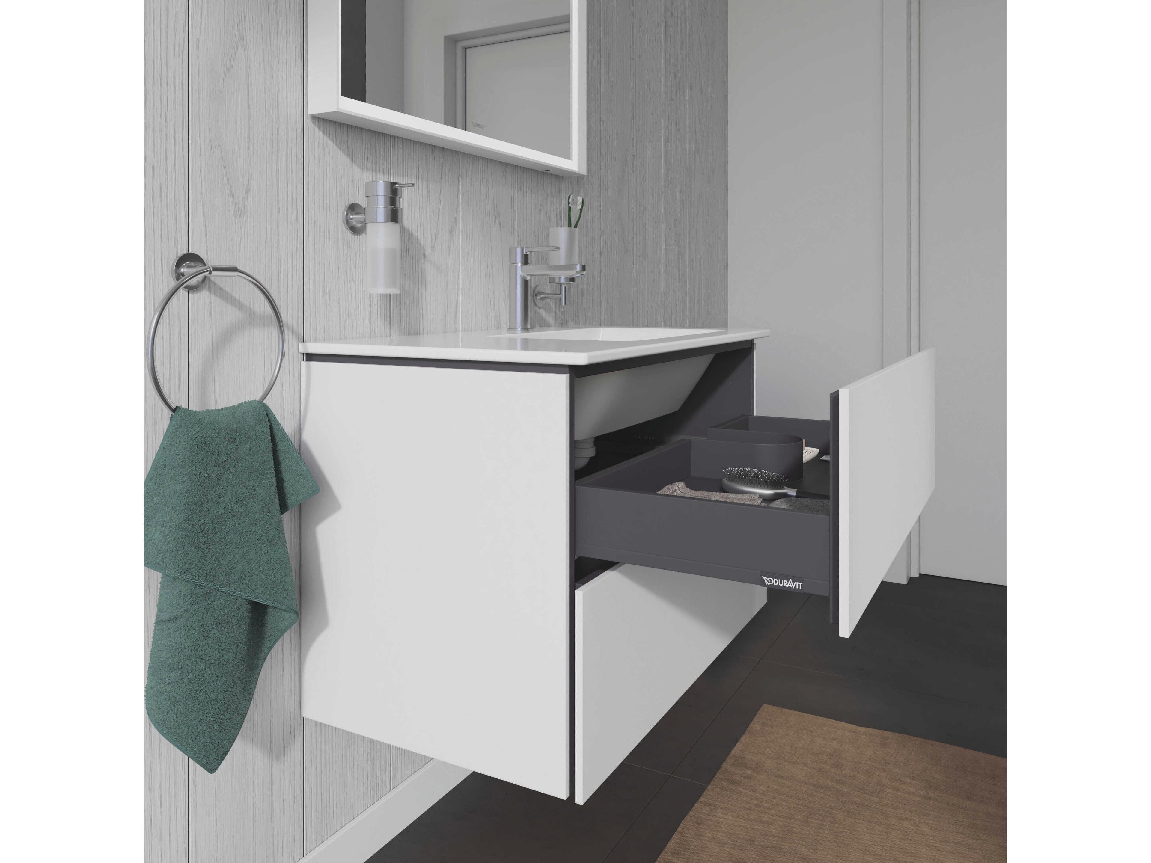 Duravit L-cube 32'' Two Drawer White Matt Wall-Mounted Vanity Unit