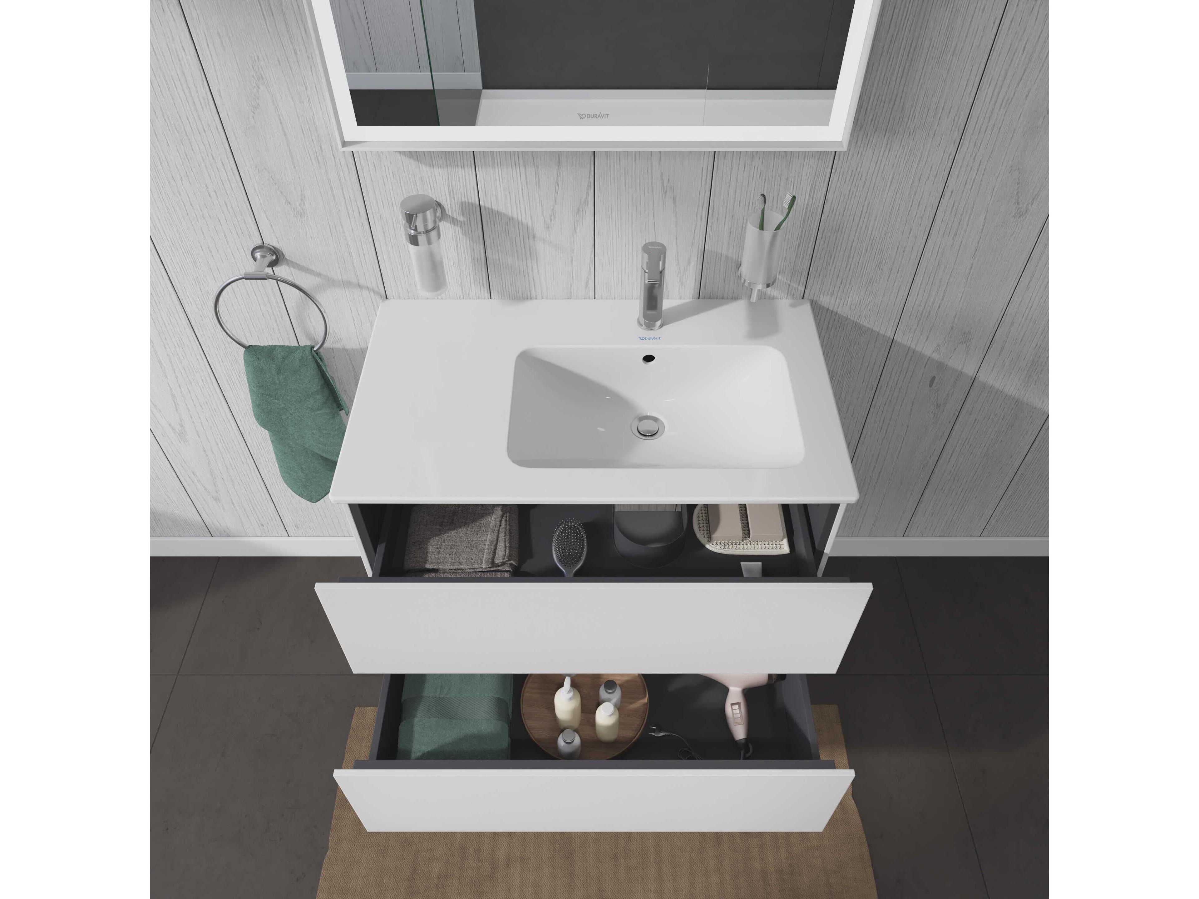 Duravit L-cube 32'' Two Drawer White Matt Wall-Mounted Vanity Unit