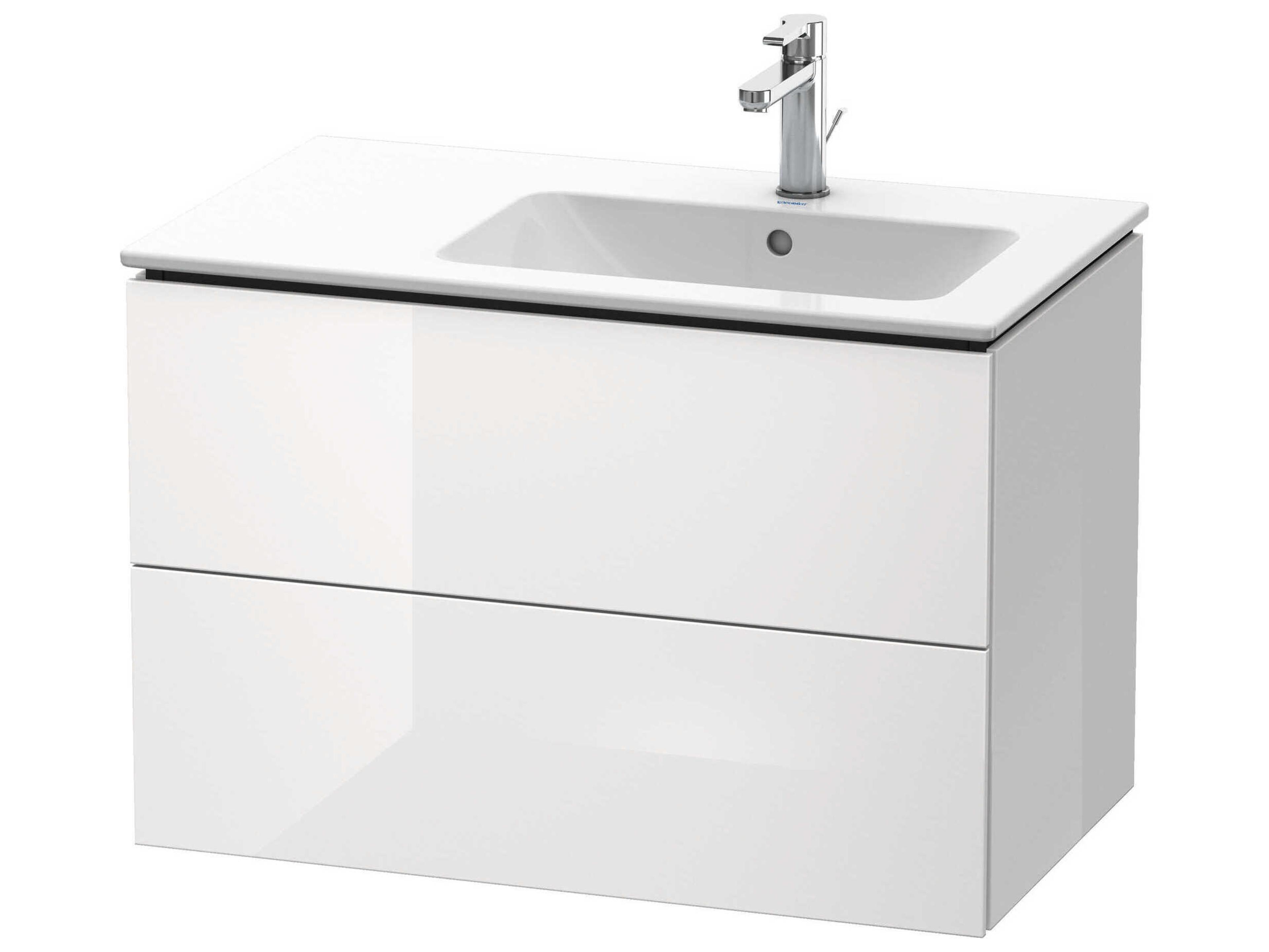 Duravit L-cube 32'' Two Drawer White High Gloss Wall-Mounted Vanity Unit