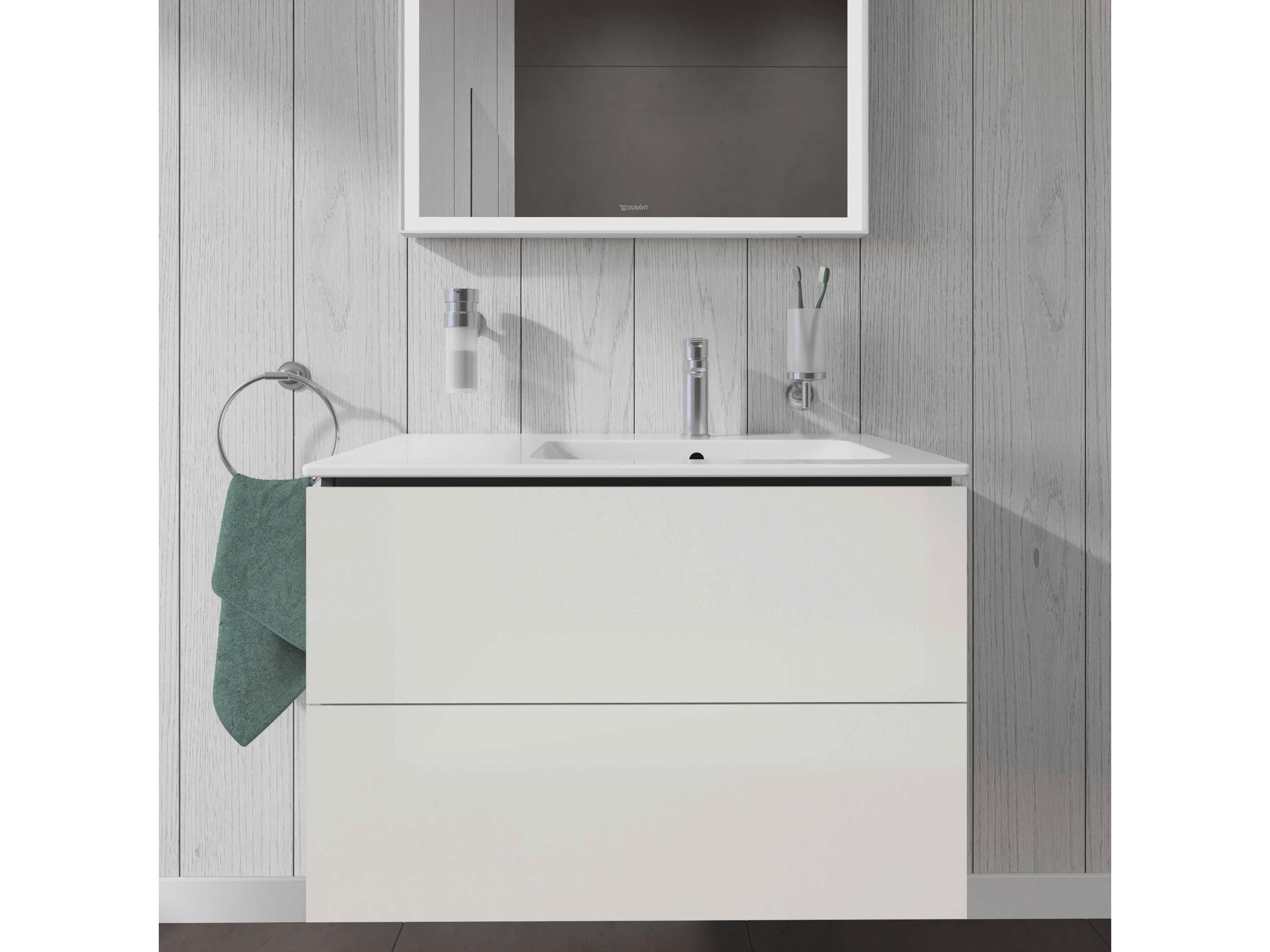 Duravit L-cube 32'' Two Drawer White High Gloss Wall-Mounted Vanity Unit